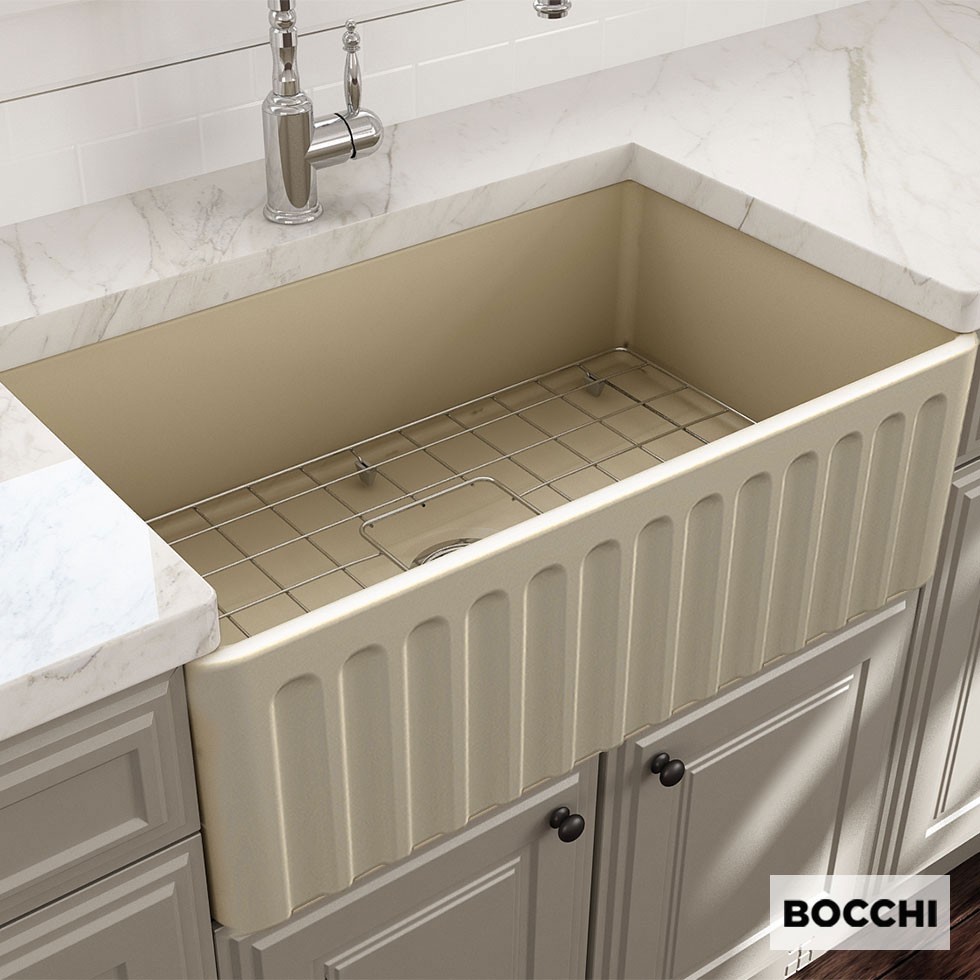 Νεροχύτης Κουζίνας Πορσελάνης Επικαθήμενος 76x46 Bocchi Jasmine Matt