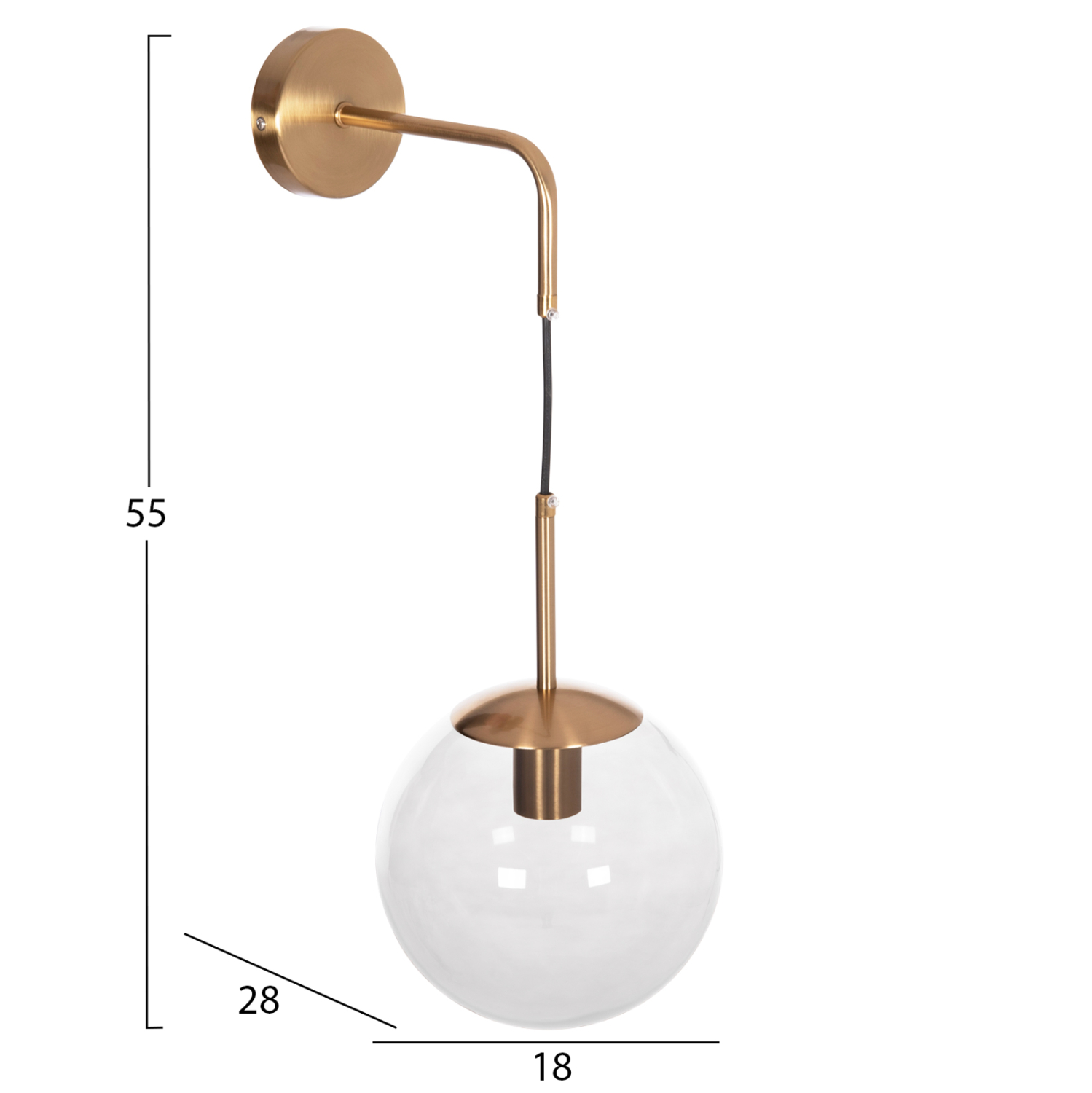 ΑΠΛΙΚΑ ΤΟΙΧΟΥ GYDA HM4473 ΜΕΤΑΛΛΟ ΣΕ ΧΡΥΣΟ-ΓΥΑΛΙ 18x28x55Υεκ.