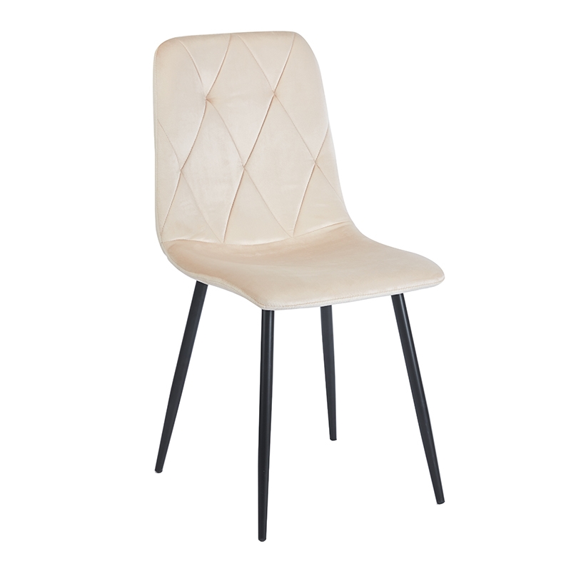 EVA BEIGE VELVET ΥΦΑΣΜΑ ΚΑΡΕΚΛΑ ΜΕΤΑΛΛΙΚΗ 43X55X49-90εκ.