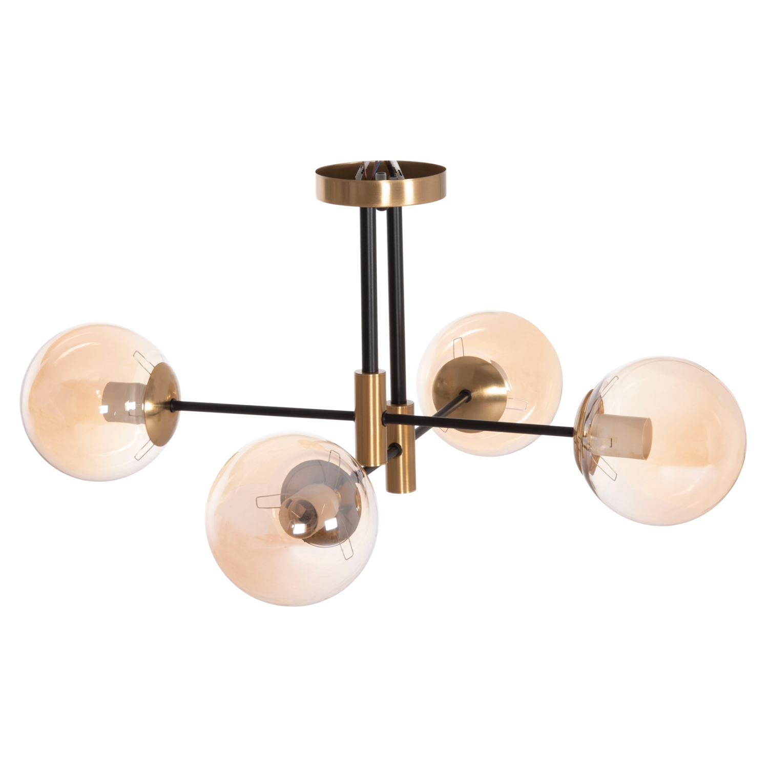 ΦΩΤΙΣΤΙΚΟ ΟΡΟΦΗΣ DREMP HM7409.11 ΤΕΤΡΑΦΩΤΟ ΜΑΥΡΟ-ΧΡΥΣΟ 68x68x36Υεκ.