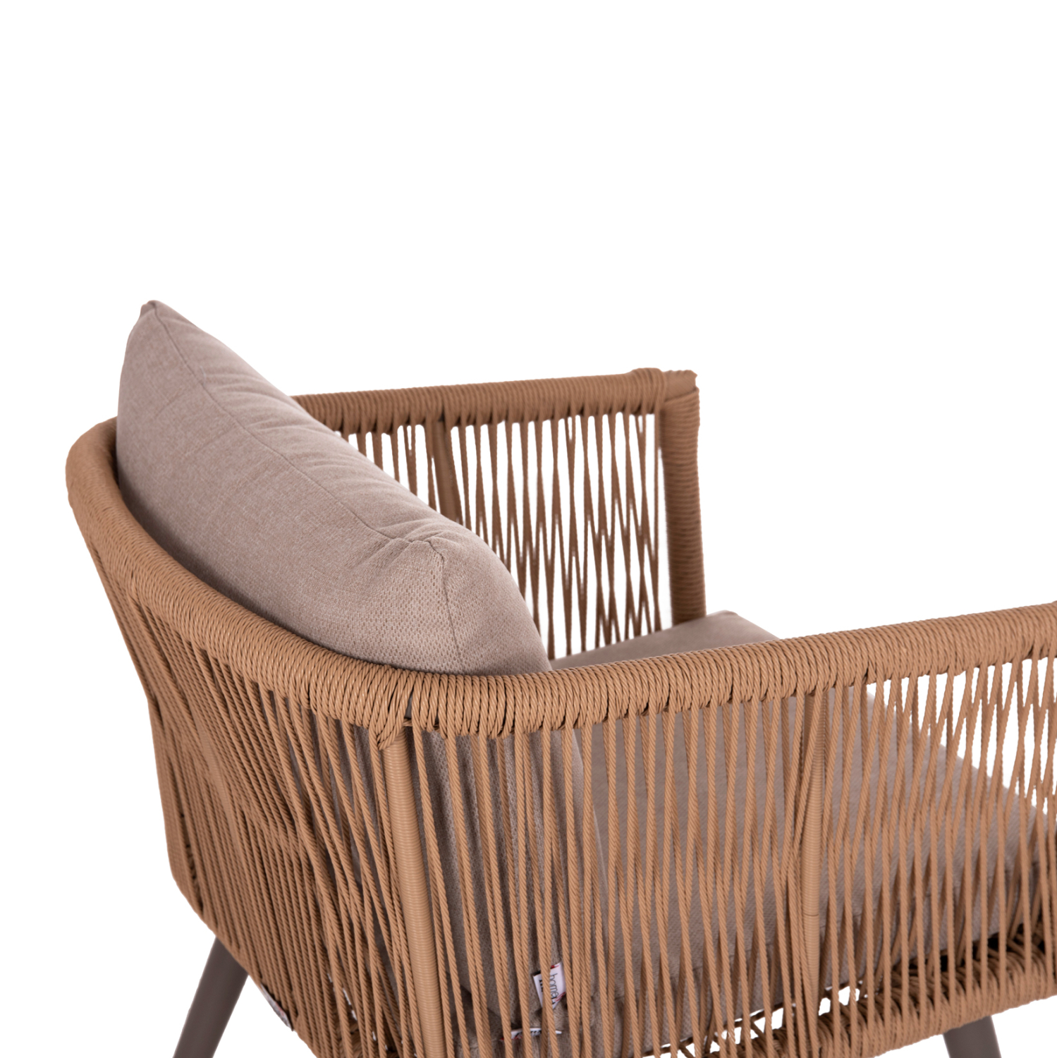 ΣΑΛΟΝΙ ΕΞ.ΧΩΡΟΥ 4ΤΜΧ FREJA HM6057.04 ΑΛΟΥΜ.ΚΑΠΟΥΤΣΙΝΟ-PE RATTAN & ΜΑΞΙΛΑΡΙΑ ΜΠΕΖ