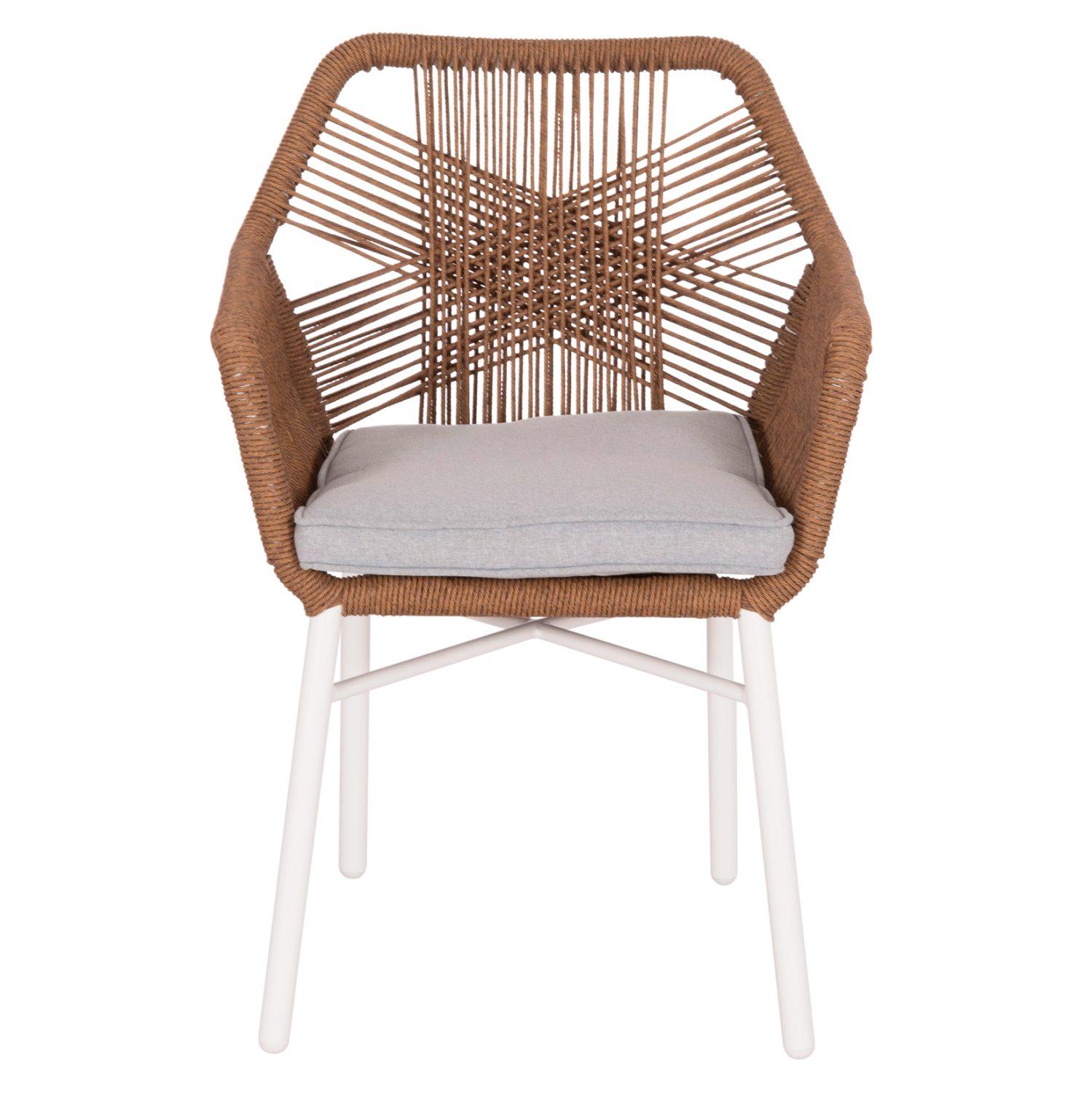 ΠΟΛΥΘΡΟΝΑ TOPIN HM6048.11 ΑΛΟΥΜΙΝΙΟ ΛΕΥΚΟ-P.E. RATTAN ΜΠΕΖ 59x63x81Υεκ