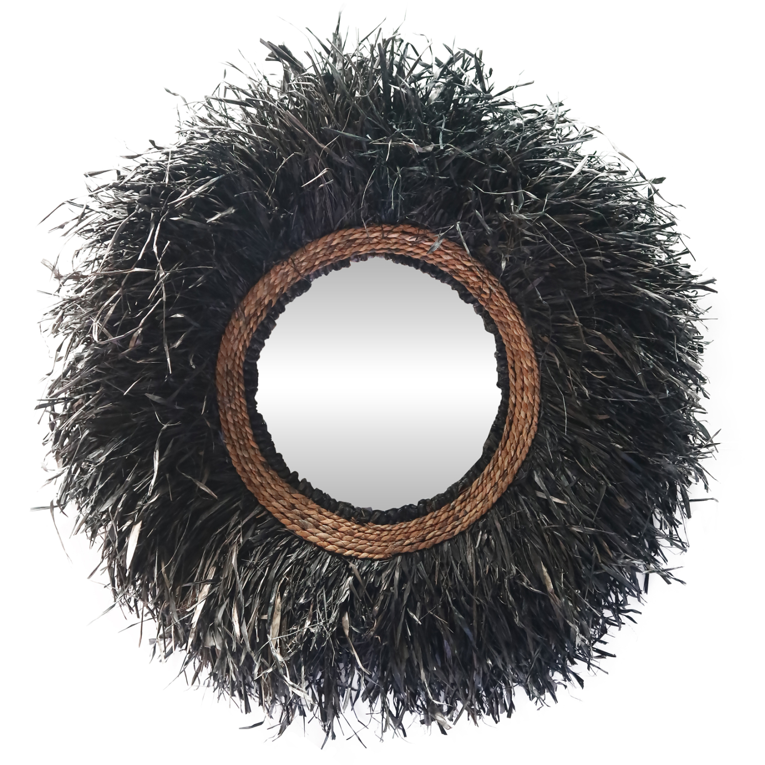 ΔΙΑΚΟΣΜΗΤΙΚΟΣ ΚΑΘΡΕΠΤΗΣ ΤΟΙΧΟΥ ΣΤΡΟΓΓΥΛΟΣ BRENNO HM4713 ΙΝΕΣ ΜΠΑΝΑΝΑΣ ΜΑΥΡΟ Φ80εκ