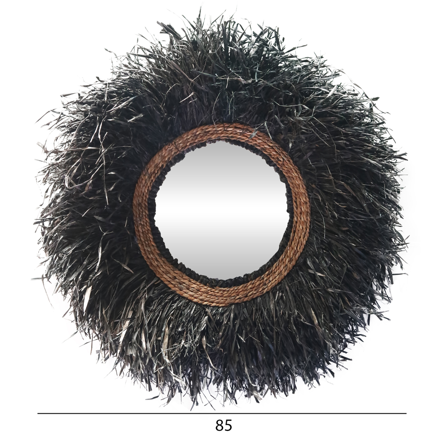 ΔΙΑΚΟΣΜΗΤΙΚΟΣ ΚΑΘΡΕΠΤΗΣ ΤΟΙΧΟΥ ΣΤΡΟΓΓΥΛΟΣ BRENNO HM4713 ΙΝΕΣ ΜΠΑΝΑΝΑΣ ΜΑΥΡΟ Φ80εκ