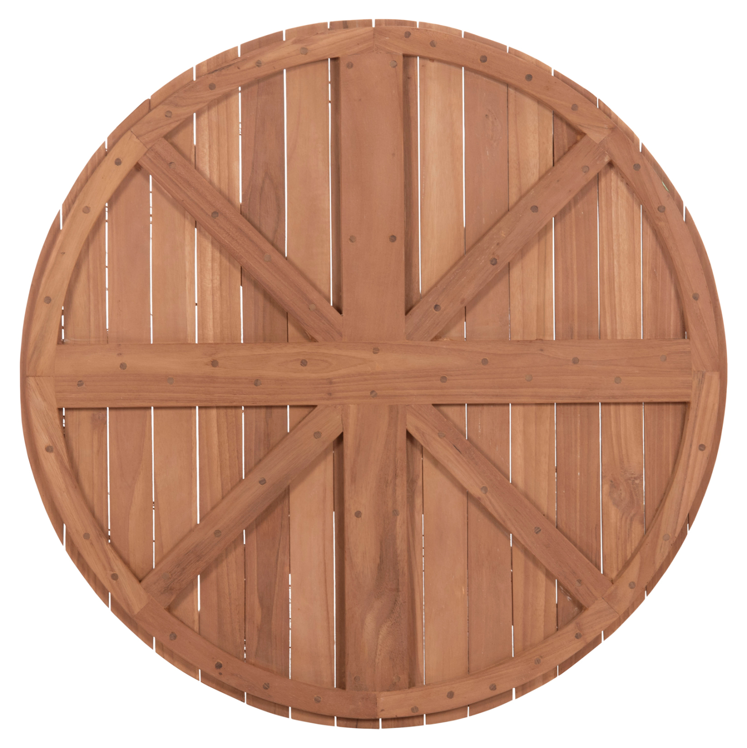 ΕΠΙΦΑΝΕΙΑ ΤΡΑΠΕΖΙΟΥ ΣΤΡΟΓΓΥΛΗ HM18134 ΞΥΛΟ TEAK--ΦΥΣΙΚΟ Φ80x4(πάχος)εκ.