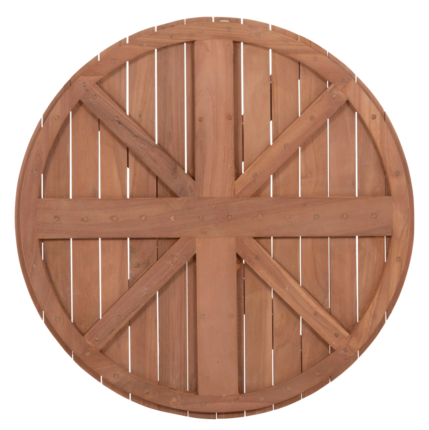 ΕΠΙΦΑΝΕΙΑ ΤΡΑΠΕΖΙΟΥ ΣΤΡΟΓΓΥΛΗ HM18133 ΞΥΛΟ TEAK--ΦΥΣΙΚΟ Φ70x4(πάχος)εκ.