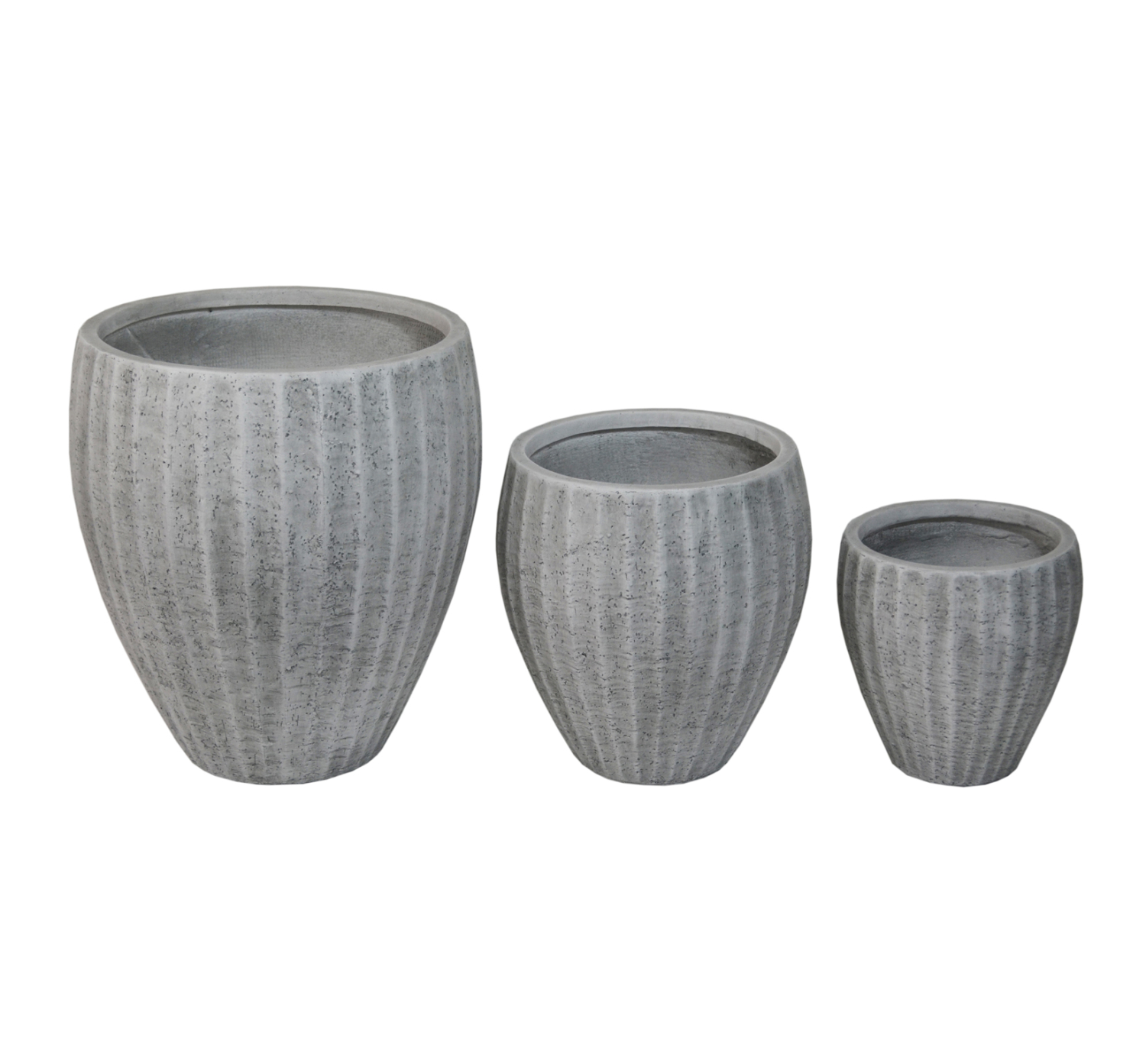 ΣΕΤ 3ΤΜΧ ΓΛΑΣΤΡΕΣ ΣΤΡΟΓΓΥΛΕΣ ΣΕΙΡΑ GARDENER HM4728 FIBERCLAY-ΧΡΩΜΑ CEMENT Φ48x56Υεκ