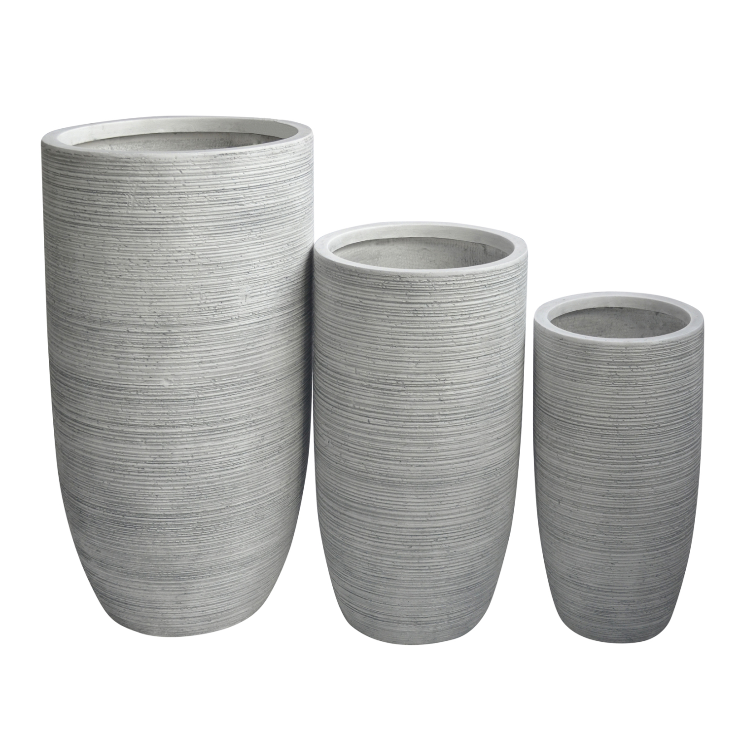 ΣΕΤ 3ΤΜΧ ΓΛΑΣΤΡΕΣ ΚΥΛΙΝΔΡΟΙ ΣΕΙΡΑ GARDENER HM4721 FIBERCLAY-ΧΡΩΜΑ CEMENT Φ42x78Υεκ