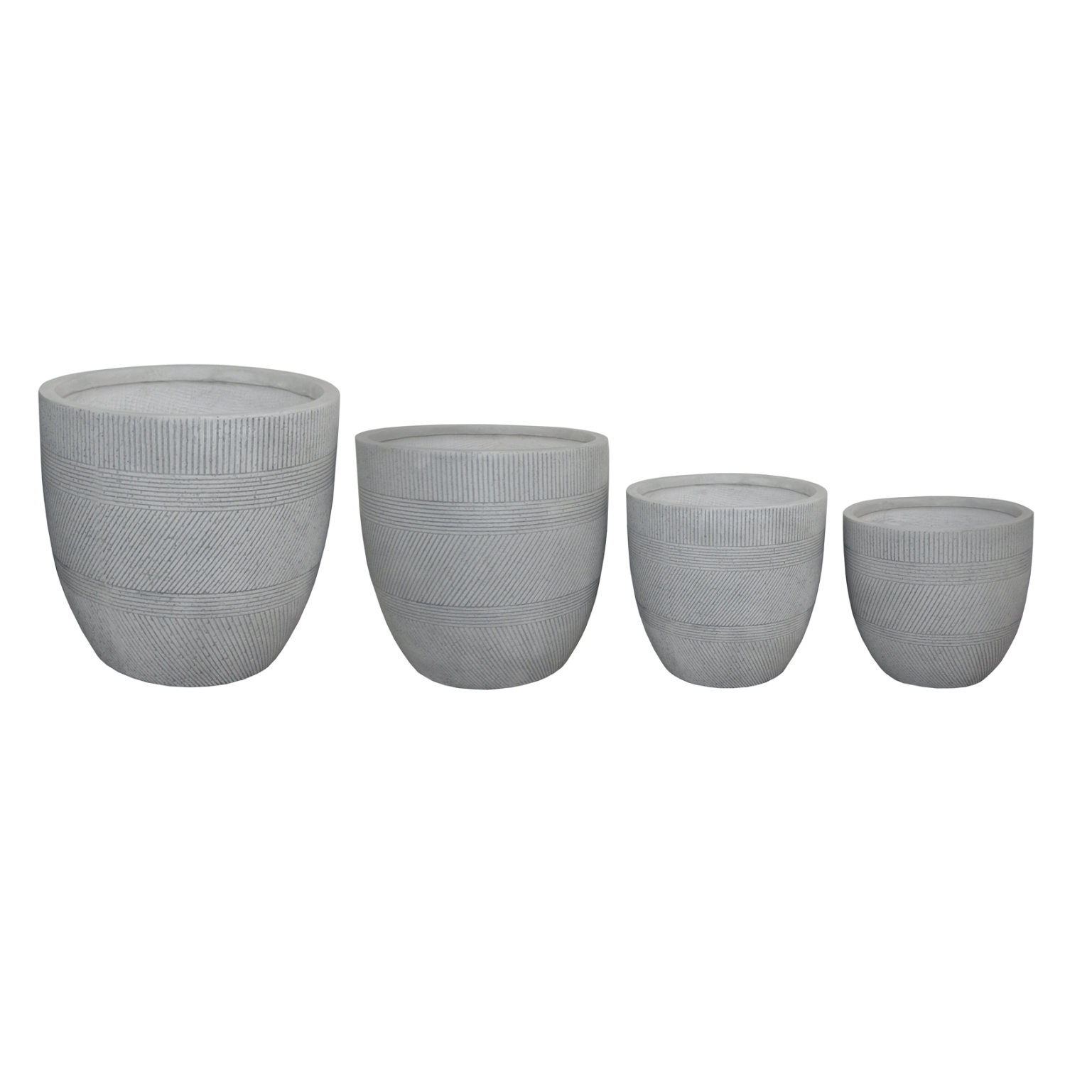 ΣΕΤ 4ΤΜΧ ΓΛΑΣΤΡΕΣ ΣΤΡΟΓΓΥΛΕΣ ΣΕΙΡΑ GARDENER HM4719 FIBERCLAY-ΧΡΩΜΑ CEMENT Φ44x43Υεκ