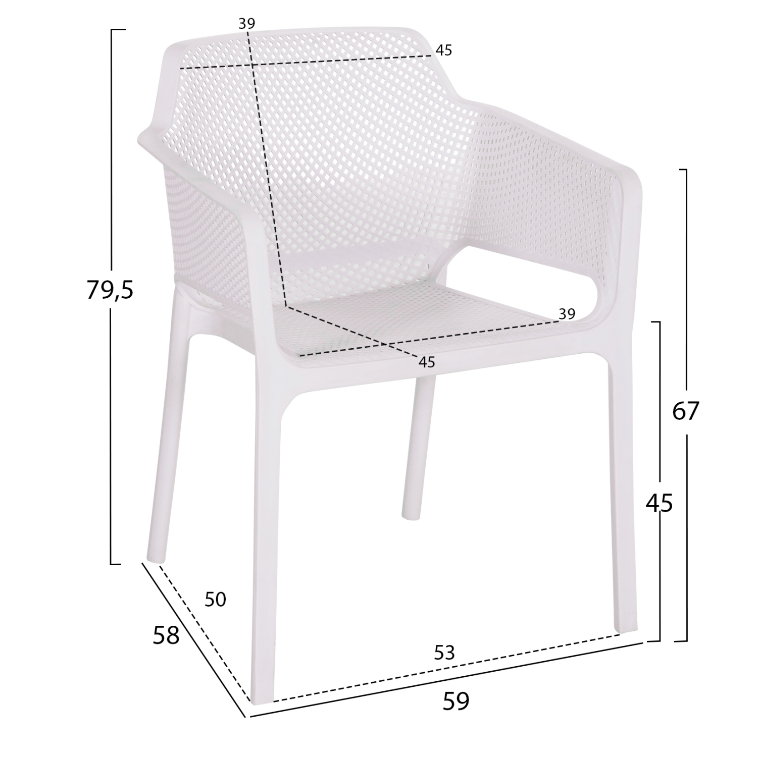 ΠΟΛΥΘΡΟΝΑ ΠΟΛΥΠΡΟΠΥΛΕΝΙΟΥ JOHN HM6103.01 ΛΕΥΚΗ 59x58x79.5Υεκ.