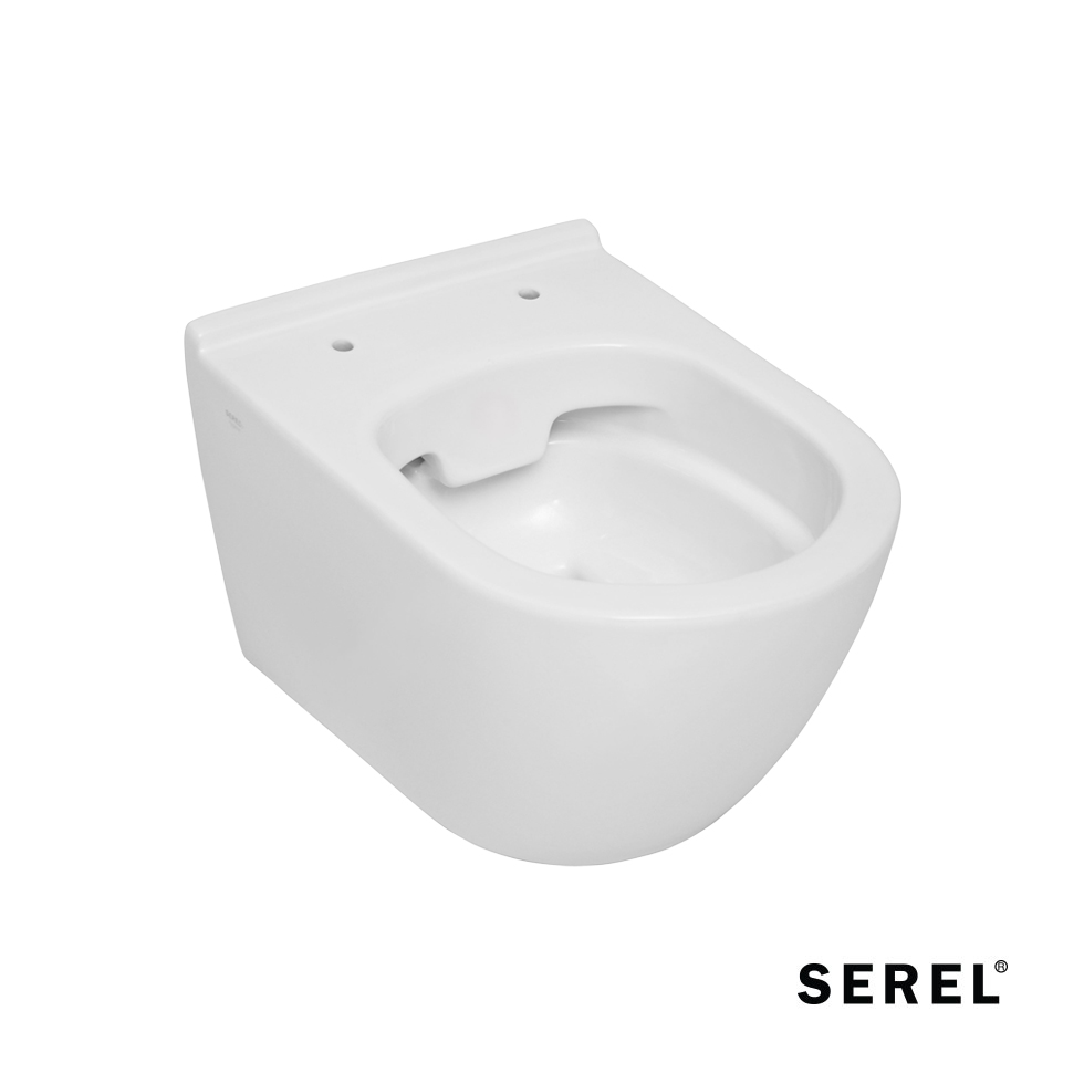 Λεκάνη Κρεμαστή Rimless SMART36/48,5 , κάλυμμα Slim Soft Close 9001SC, Serel White