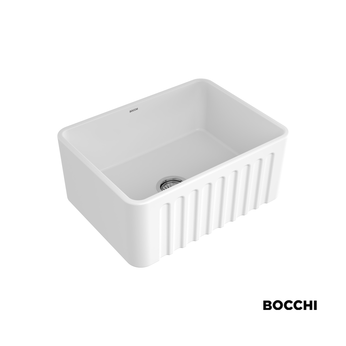 Νεροχύτης Κουζίνας Πορσελάνης Επικαθήμενος 61x46,5 Bocchi White Matt