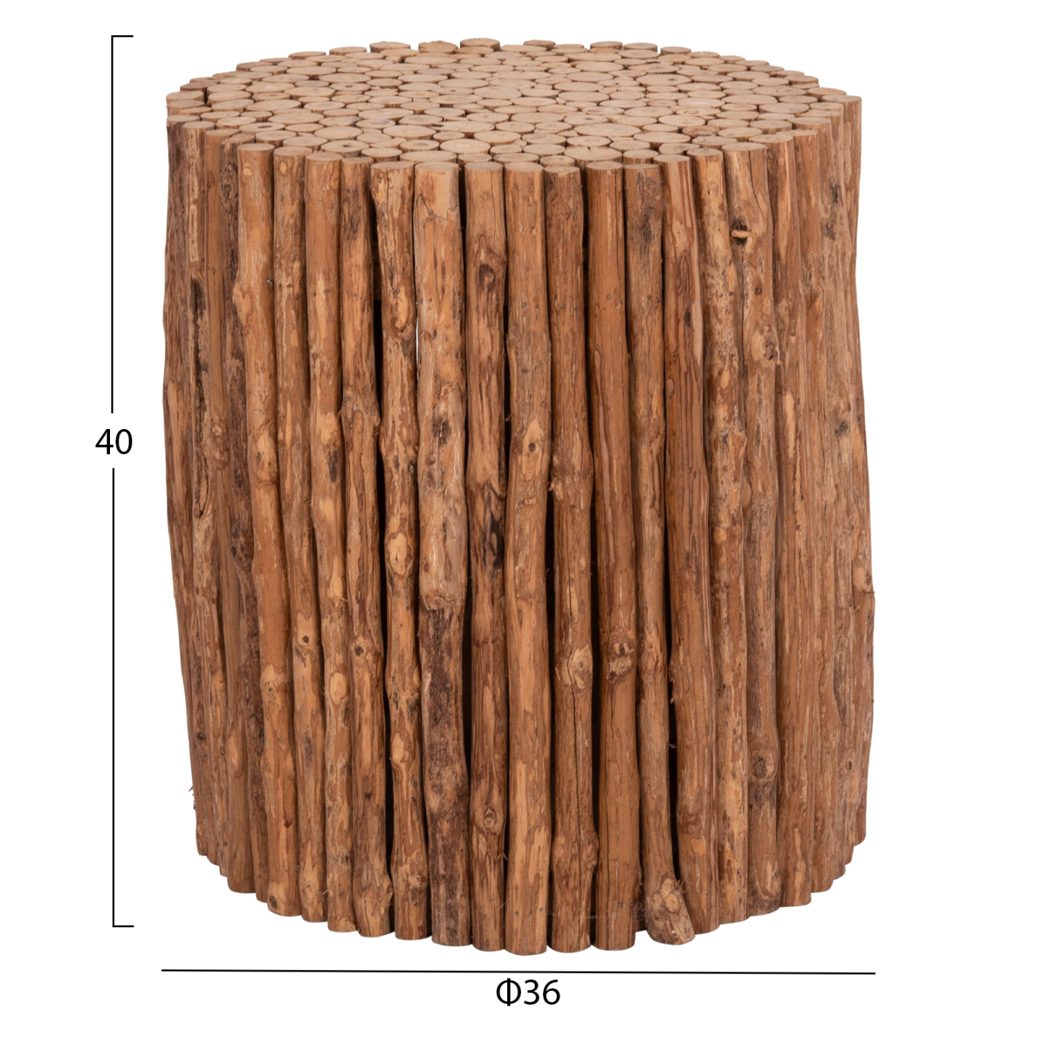 ΤΡΑΠΕΖΙ ΣΑΛΟΝΙΟΥ ΣΤΡΟΓΓΥΛΟ DRIFTER HM4443 DRIFTWOOD ΣΕ ΦΥΣΙΚΟ ΧΡΩΜΑ Φ36x40Υεκ