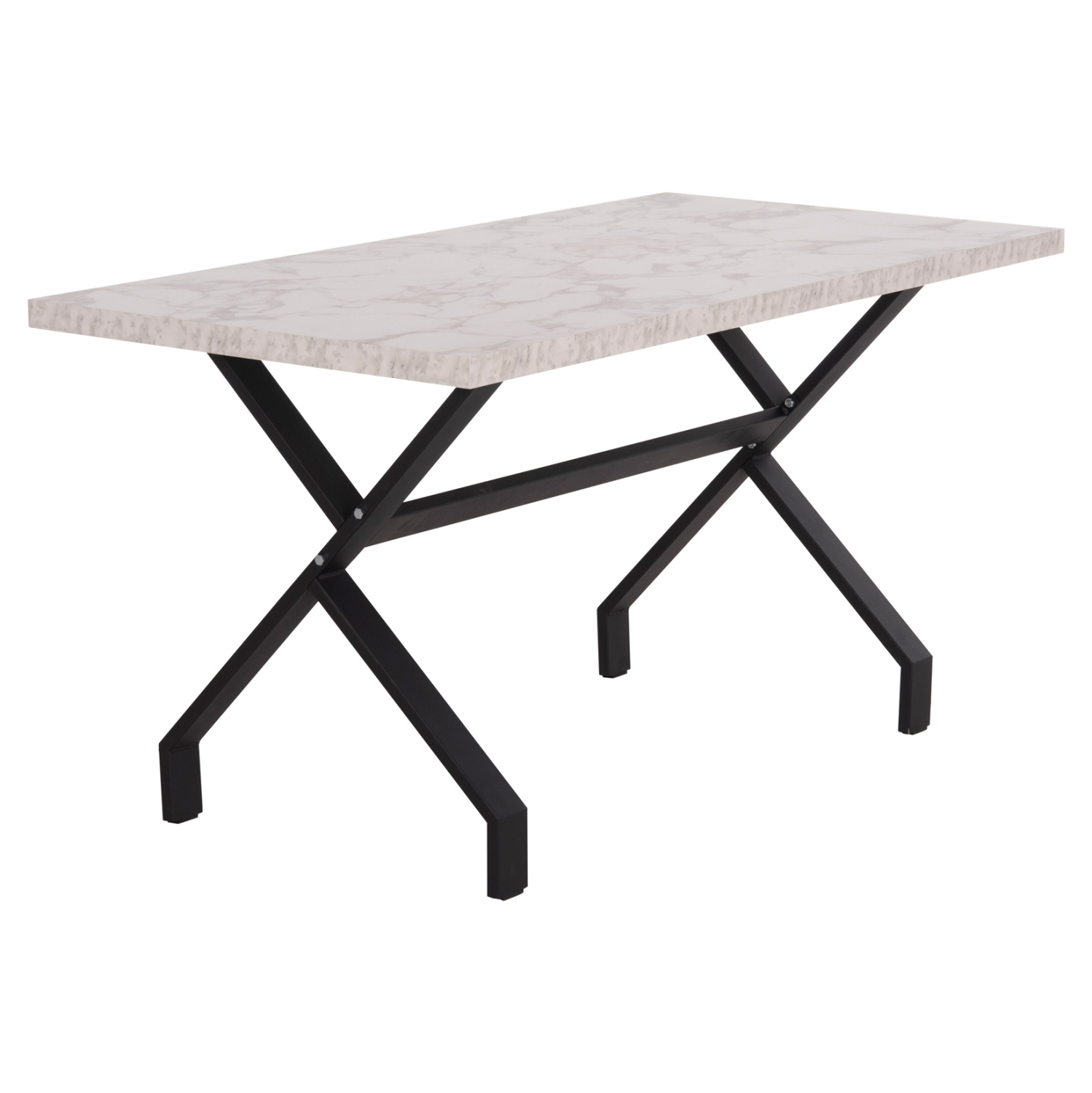 ΤΡΑΠΕΖΙ ΚΟΥΖΙΝΑΣ LANA HM18221.01 ΜΕΛΑΜΙΝΗ ΛΕΥΚΟ ΜΑΡΜΑΡΟ-ΜΑΥΡΑ ΜΕΤΑΛ.ΠΟΔΙΑ 140x70x72Υεκ