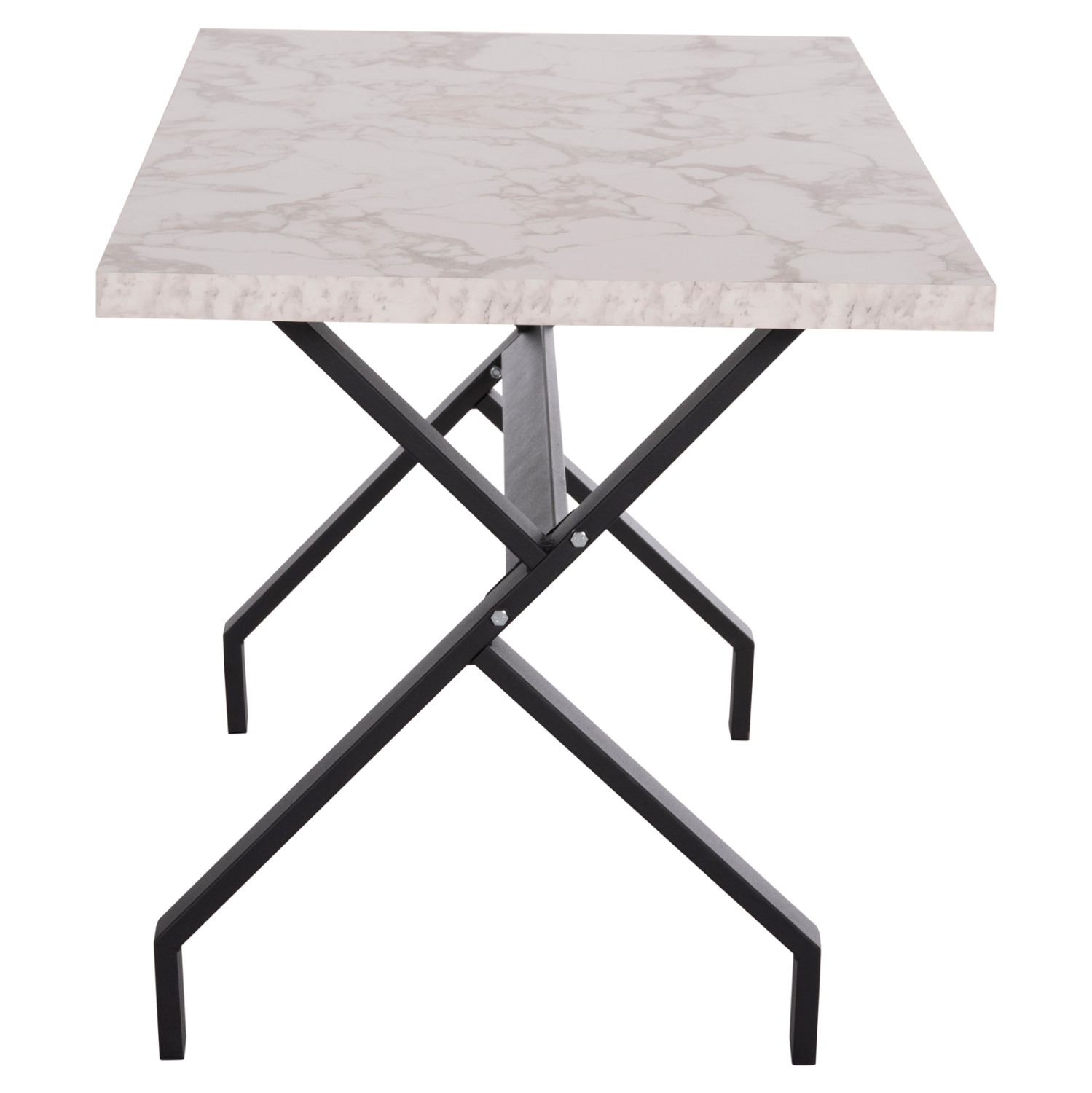 ΤΡΑΠΕΖΙ ΚΟΥΖΙΝΑΣ LANA HM18221.01 ΜΕΛΑΜΙΝΗ ΛΕΥΚΟ ΜΑΡΜΑΡΟ-ΜΑΥΡΑ ΜΕΤΑΛ.ΠΟΔΙΑ 140x70x72Υεκ