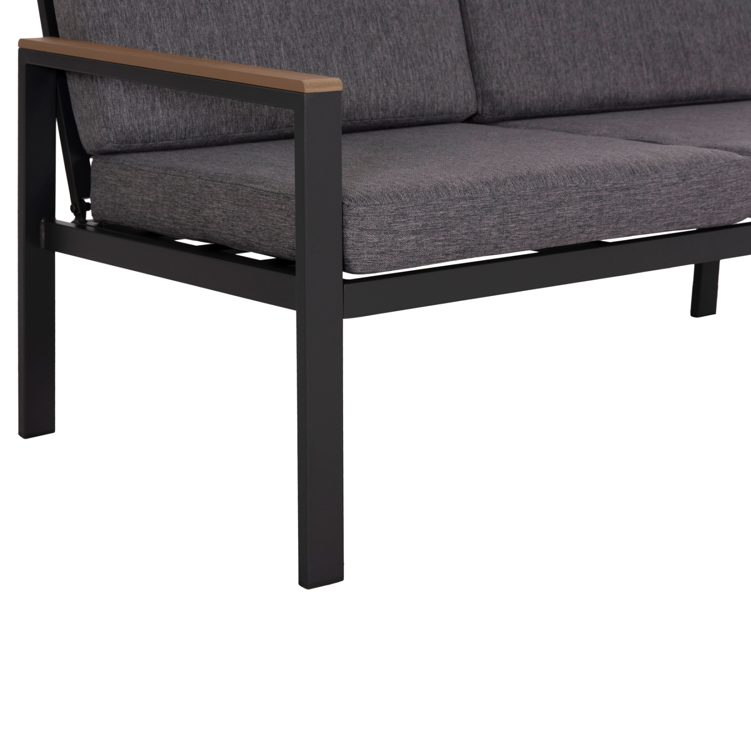 ΚΑΝΑΠΕΣ 2-ΘΕΣΙΟΣ SAFIN HM6279.03 ΑΛΟΥΜΙΝΙΟ & ΜΑΞΙΛΑΡΙΑ ΣΕ ΑΝΘΡΑΚΙ 140x70x77Υεκ