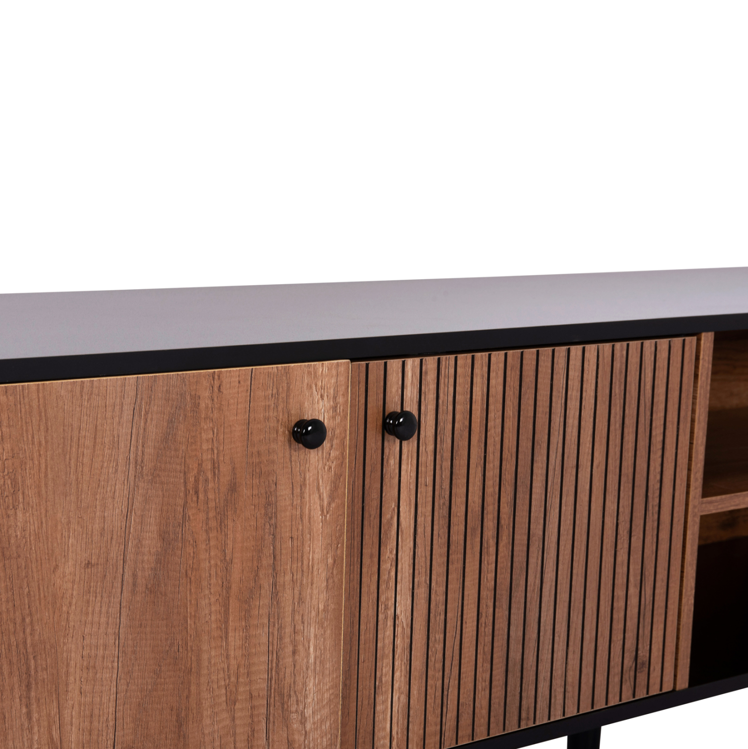 ΕΠΙΠΛΟ ΤΗΛΕΟΡΑΣΗΣ KRUDEN HM9447.11 ΜΕΛΑΜΙΝΗ ΣΕ ΜΑΥΡΟ-ΦΥΣΙΚΟ 180x40x51Υεκ.