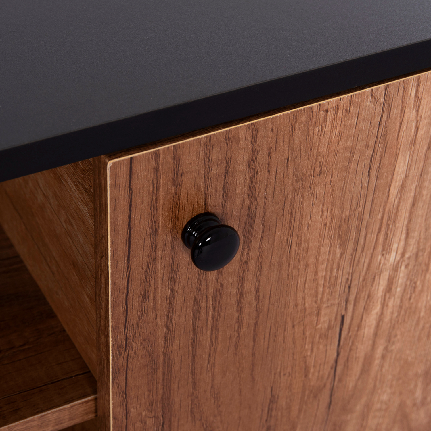 ΕΠΙΠΛΟ ΤΗΛΕΟΡΑΣΗΣ KRUDEN HM9447.11 ΜΕΛΑΜΙΝΗ ΣΕ ΜΑΥΡΟ-ΦΥΣΙΚΟ 180x40x51Υεκ.