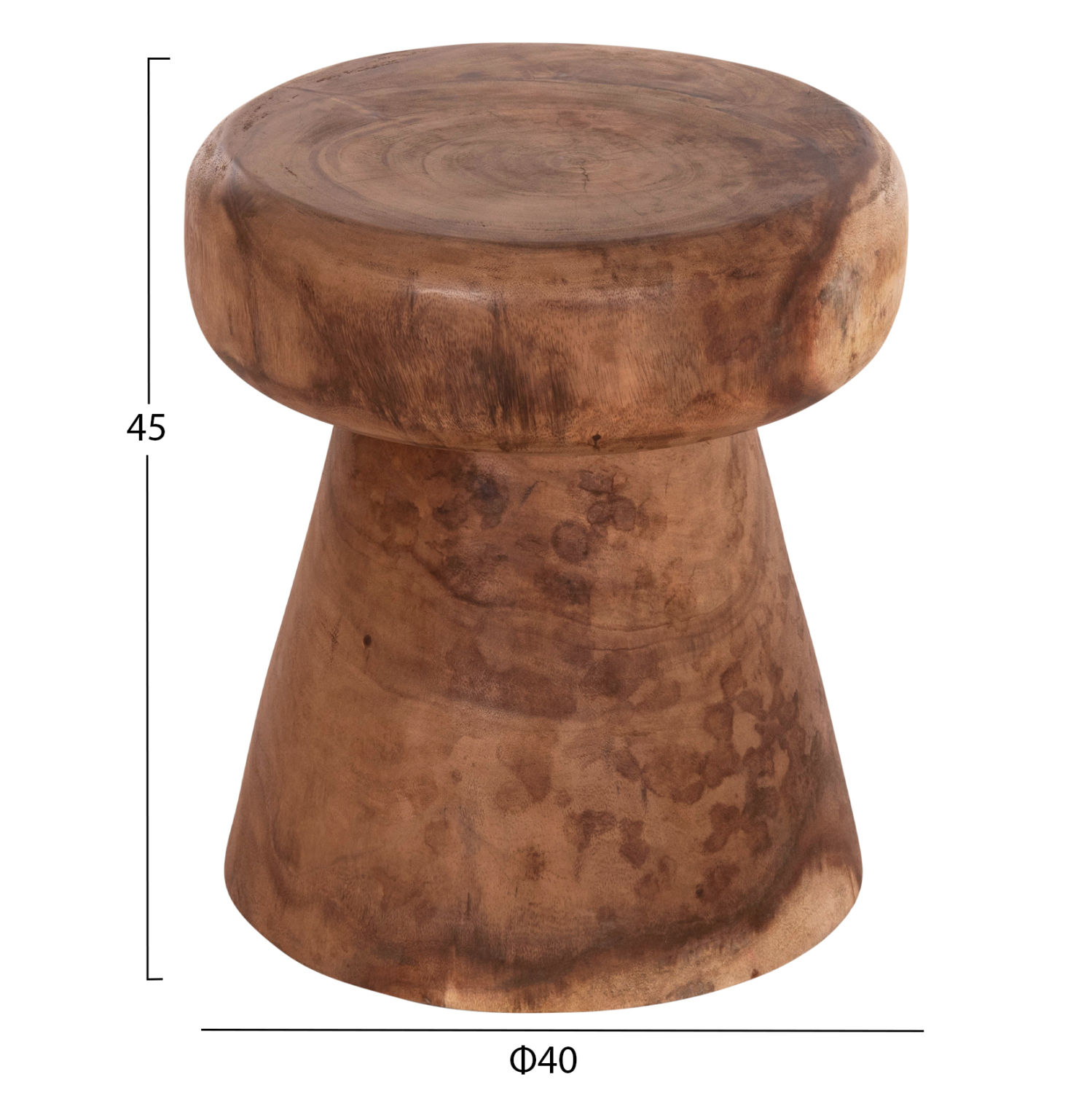 ΣΚΑΜΠΟ-ΤΡΑΠΕΖΑΚΙ ΣΤΡΟΓΓΥΛΟ CUPRE HM9793.11 ΜΑΣΙΦ ΞΥΛΟ SUAR-ΦΥΣΙΚΟ Φ40x45Υεκ.