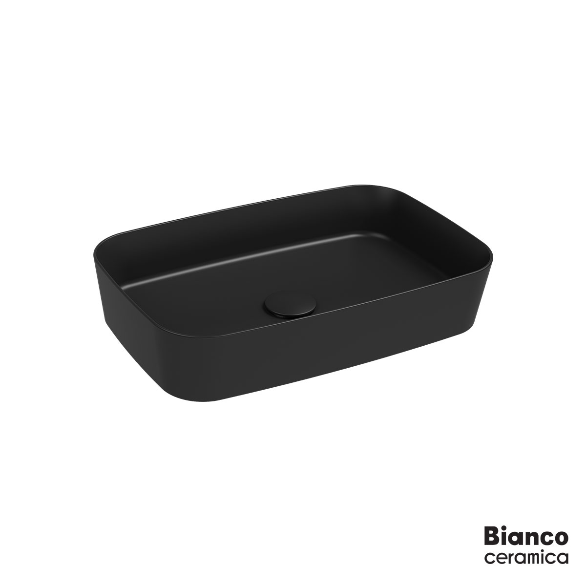 Νιπτήρας Πορσελάνης 60 x 38εκ. Bianco Ceramica Black Matt