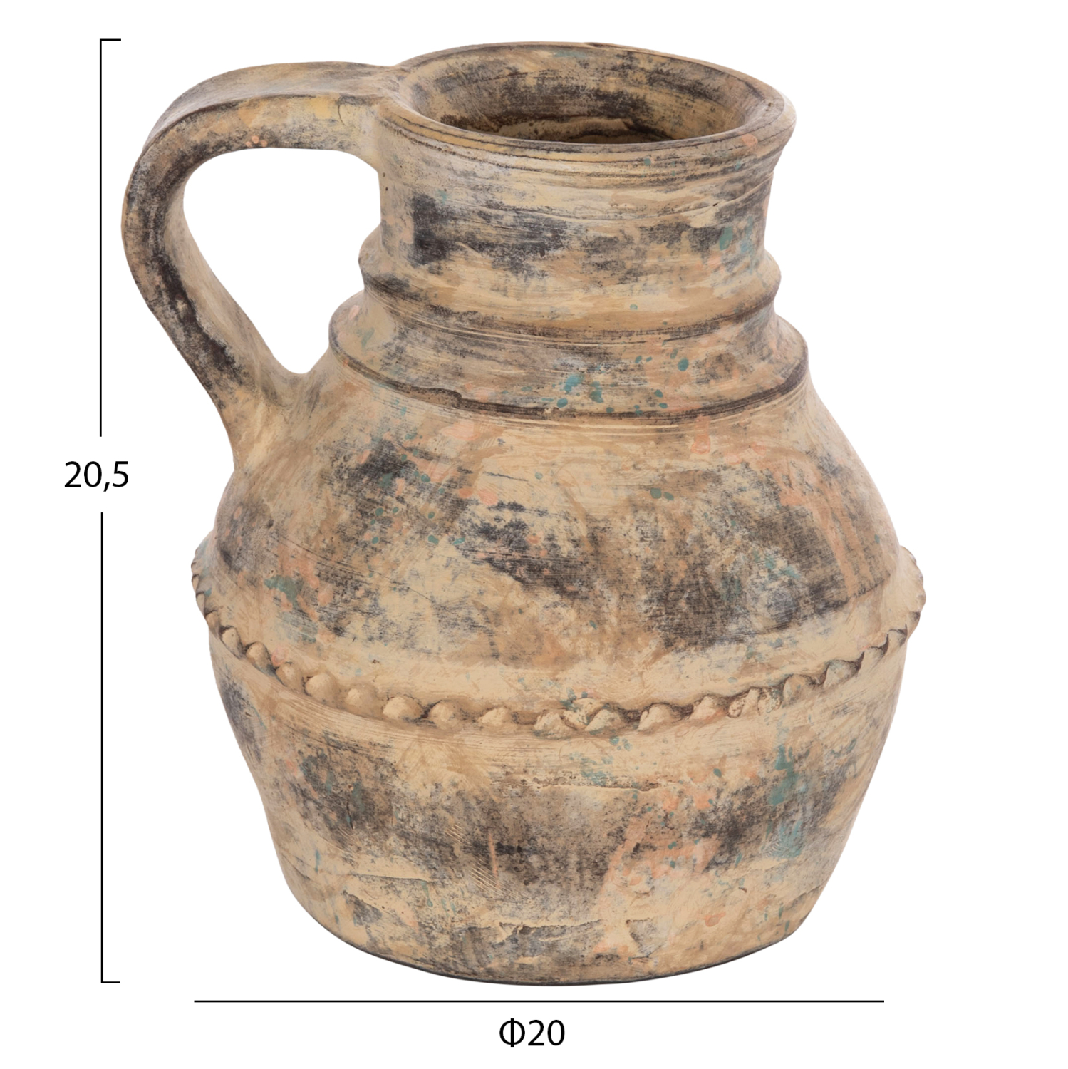 ΔΙΑΚΟΣΜΗΤΙΚΟ ΕΠΙΤΡΑΠΕΖΙΟ ΒΑΖΟ VERMO HM4397 ΤΕΡΑΚΟΤΑ ΣΕ ΚΡΕΜ Φ20x20.5Υεκ.