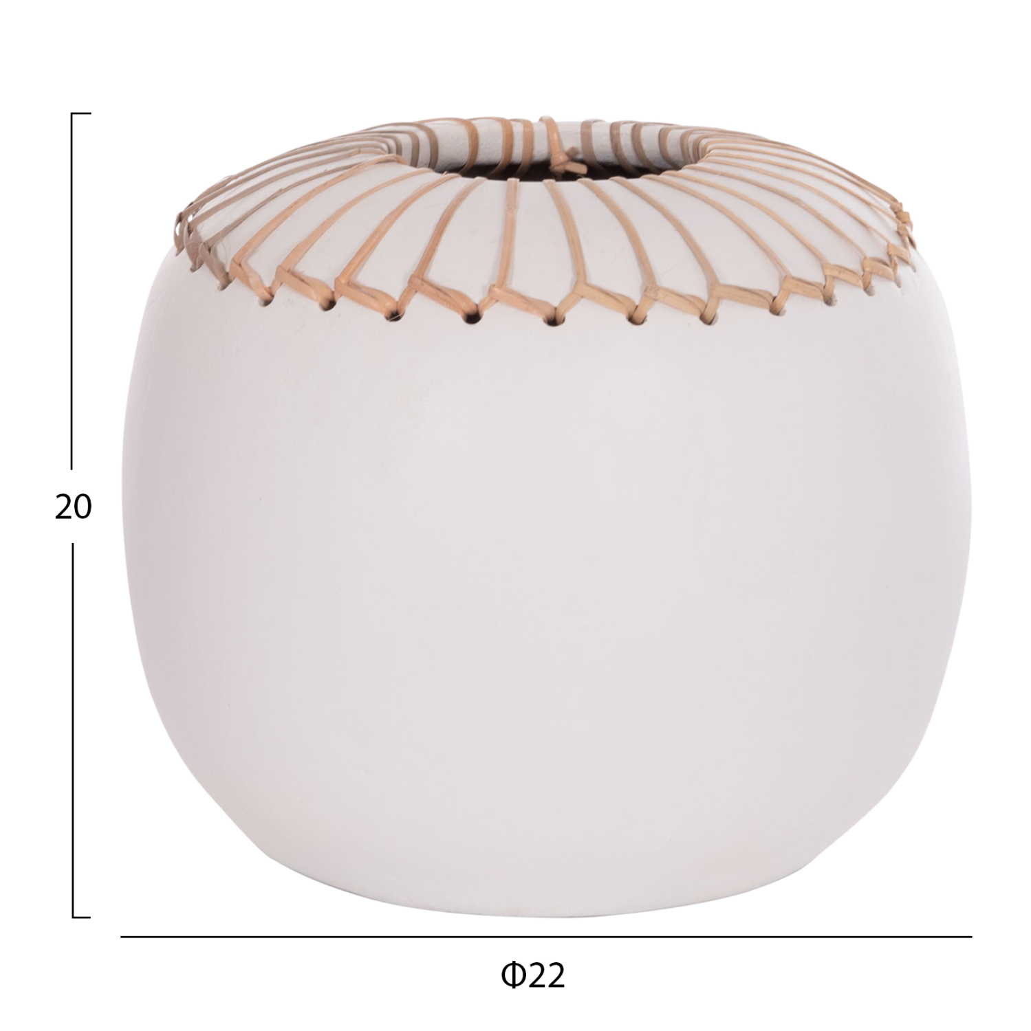 ΕΠΙΤΡΑΠΕΖΙΟ ΔΙΑΚΟΣΜΗΤΙΚΟ ΒΑΖΟ LENNOX HM4675.02L TΕΡΑΚΟΤΑ ΣΕ ΛΕΥΚΟ--Φ22x20Υεκ.