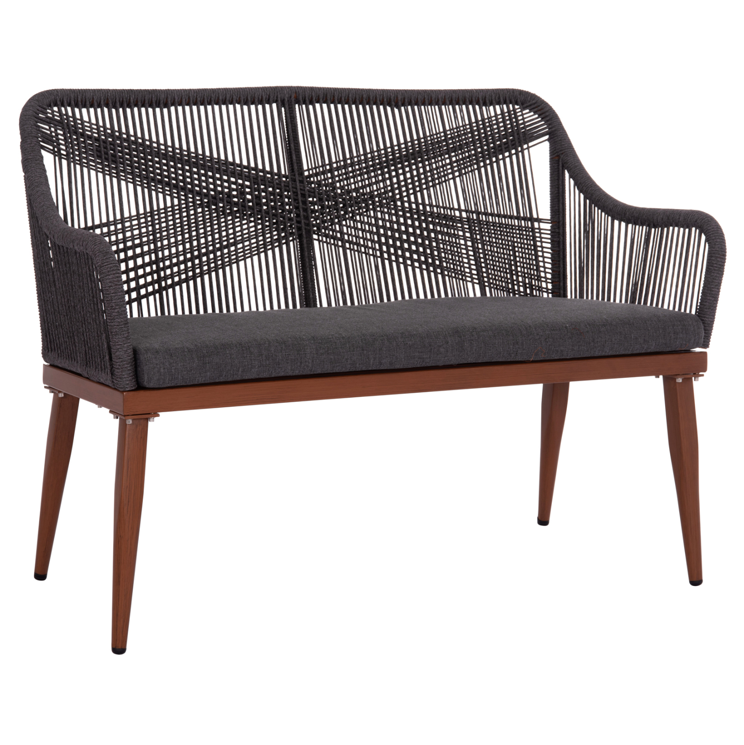 ΚΑΝΑΠΕΣ 2ΘΕΣΙΟΣ MYRTIA HM5550.11 AΛΟΥΜΙΝΙΟ ΚΑΦΕ--ΑΝΘΡΑΚΙ P.E. ΣΧΟΙΝΙ 123x61x90Υεκ