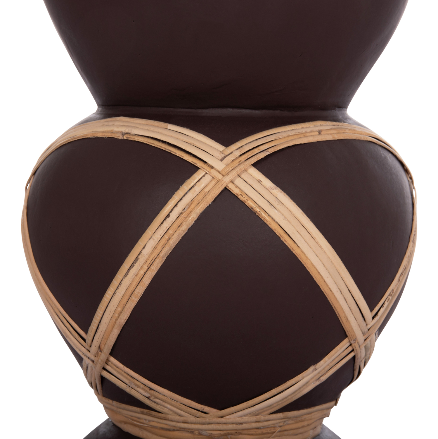 ΔΙΑΚΟΣΜΗΤΙΚΟ ΒΑΖΟ ΔΑΠΕΔΟΥ MAYNARD HM4672.07S TERRACOTTA ΣΟΚΟΛΑΤΙ-RATTAN Φ27.5x50Υεκ