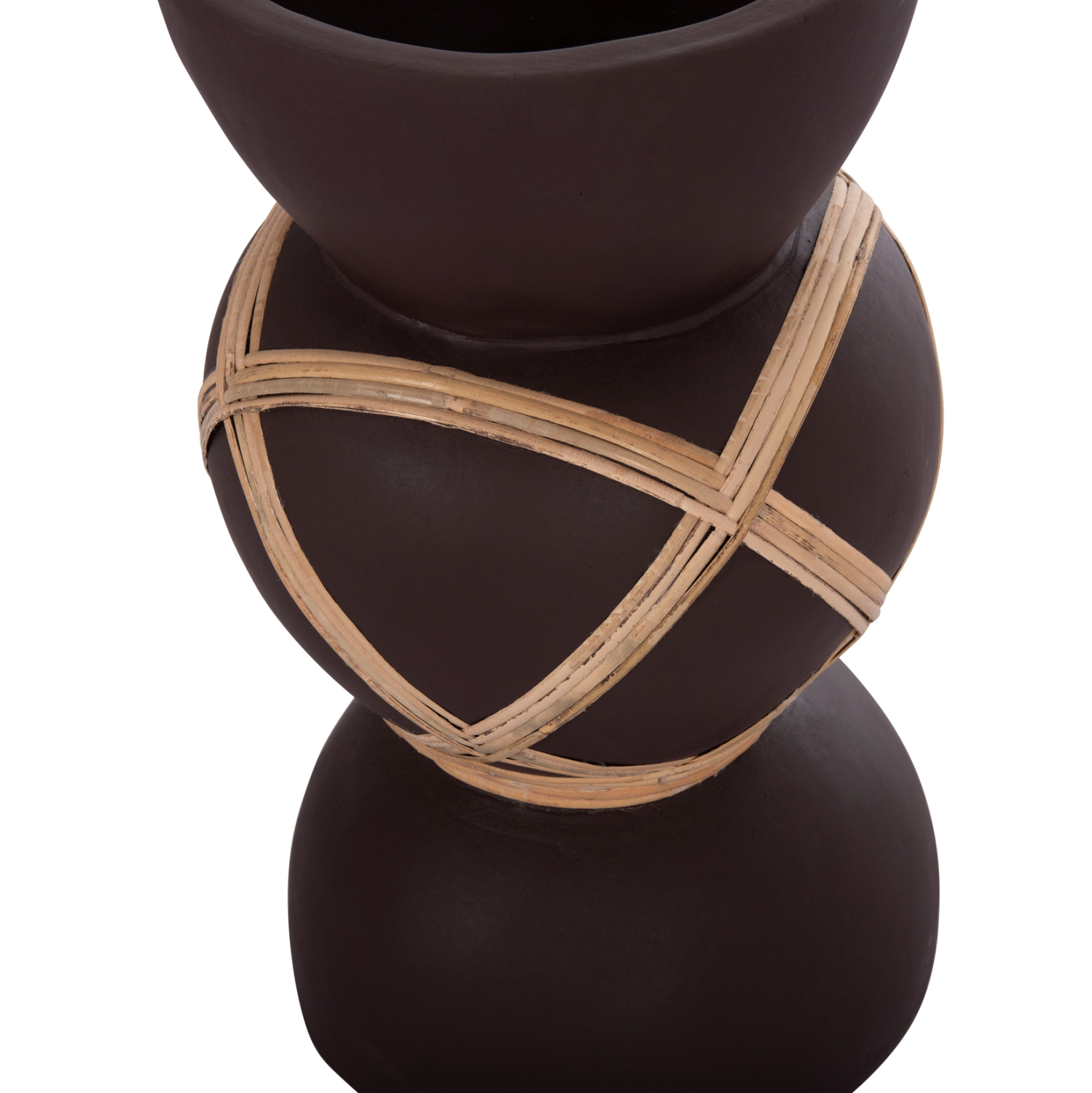 ΔΙΑΚΟΣΜΗΤΙΚΟ ΒΑΖΟ ΔΑΠΕΔΟΥ MAYNARD HM4672.07S TERRACOTTA ΣΟΚΟΛΑΤΙ-RATTAN Φ27.5x50Υεκ