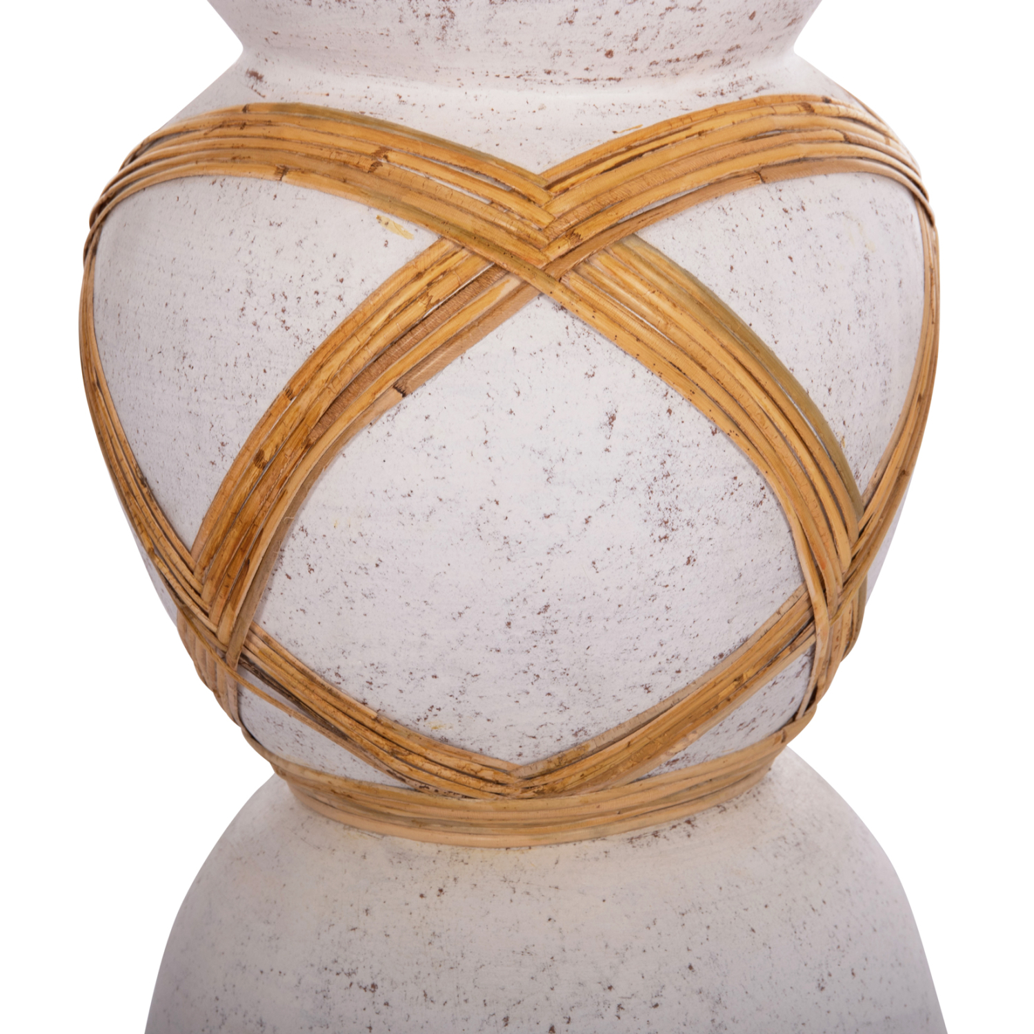 ΔΙΑΚΟΣΜΗΤΙΚΟ ΒΑΖΟ ΔΑΠΕΔΟΥ MAYNARD HM4672.02L TERRACOTTA ΛΕΥΚΟ--RATTAN Φ32x62.5Υεκ.