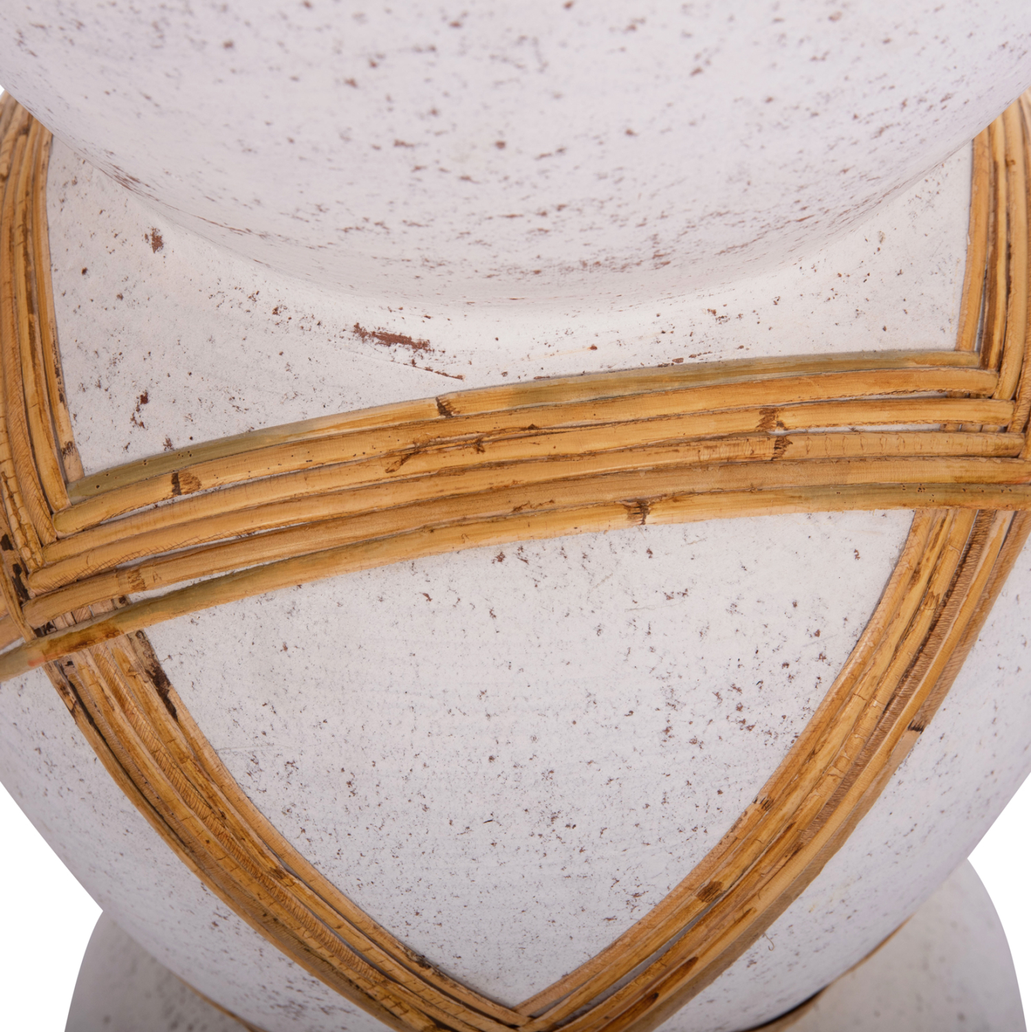 ΔΙΑΚΟΣΜΗΤΙΚΟ ΒΑΖΟ ΔΑΠΕΔΟΥ MAYNARD HM4672.02L TERRACOTTA ΛΕΥΚΟ--RATTAN Φ32x62.5Υεκ.