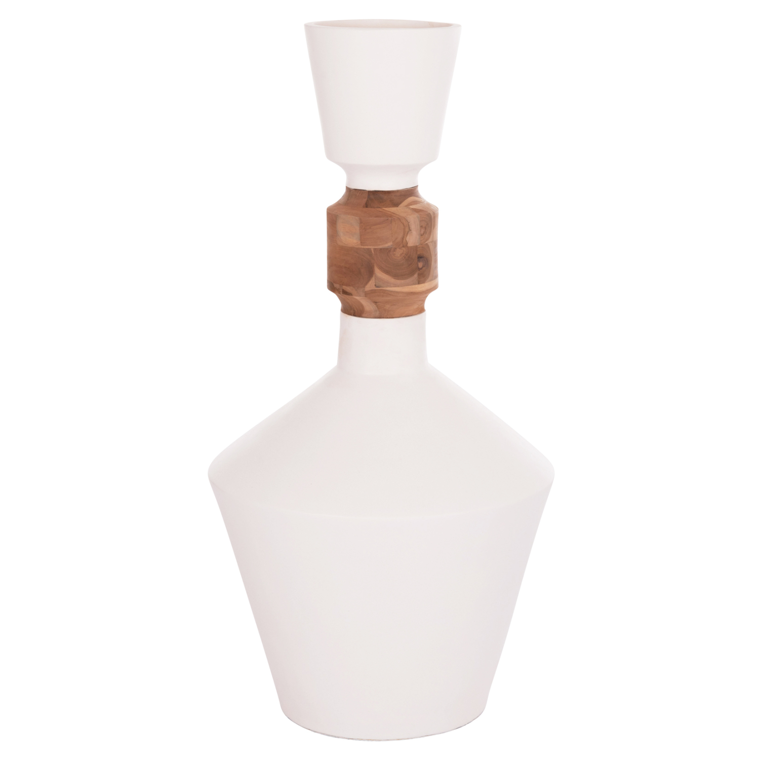 ΔΙΑΚΟΣΜΗΤΙΚΟ ΒΑΖΟ ΔΑΠΕΔΟΥ NEBULA HM4661.02 FIBER CEMENT ΛΕΥΚΟ--ΞΥΛΟ ΤΕΑΚ Φ60x115Υεκ.