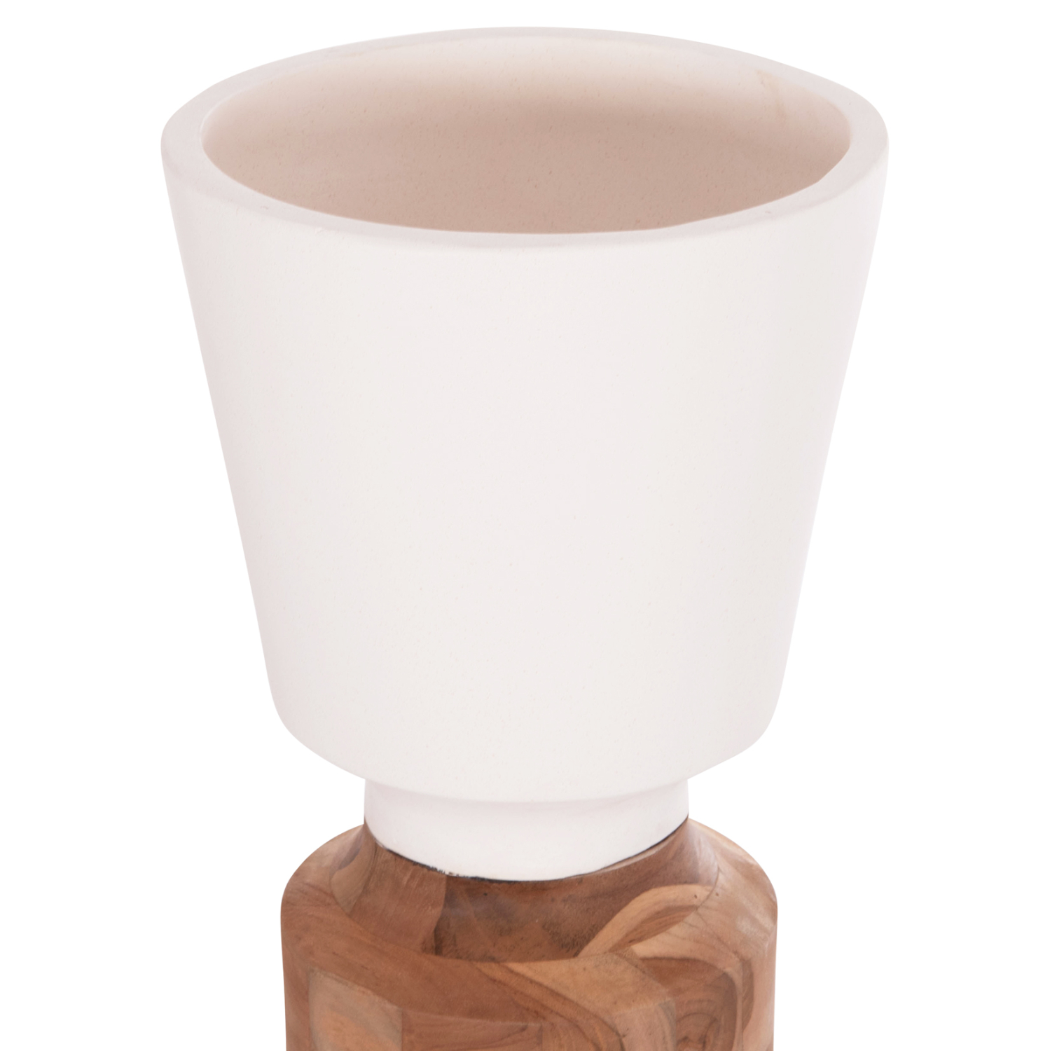 ΔΙΑΚΟΣΜΗΤΙΚΟ ΒΑΖΟ ΔΑΠΕΔΟΥ NEBULA HM4661.02 FIBER CEMENT ΛΕΥΚΟ--ΞΥΛΟ ΤΕΑΚ Φ60x115Υεκ.