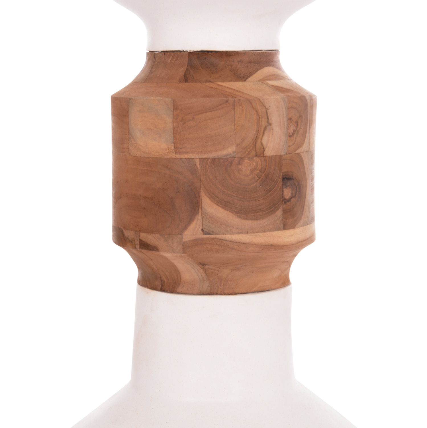 ΔΙΑΚΟΣΜΗΤΙΚΟ ΒΑΖΟ ΔΑΠΕΔΟΥ NEBULA HM4661.02 FIBER CEMENT ΛΕΥΚΟ--ΞΥΛΟ ΤΕΑΚ Φ60x115Υεκ.