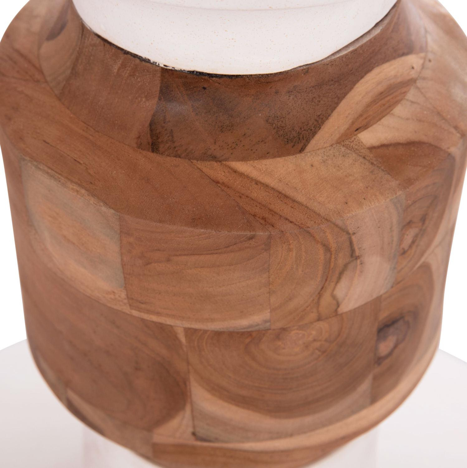 ΔΙΑΚΟΣΜΗΤΙΚΟ ΒΑΖΟ ΔΑΠΕΔΟΥ NEBULA HM4661.02 FIBER CEMENT ΛΕΥΚΟ--ΞΥΛΟ ΤΕΑΚ Φ60x115Υεκ.