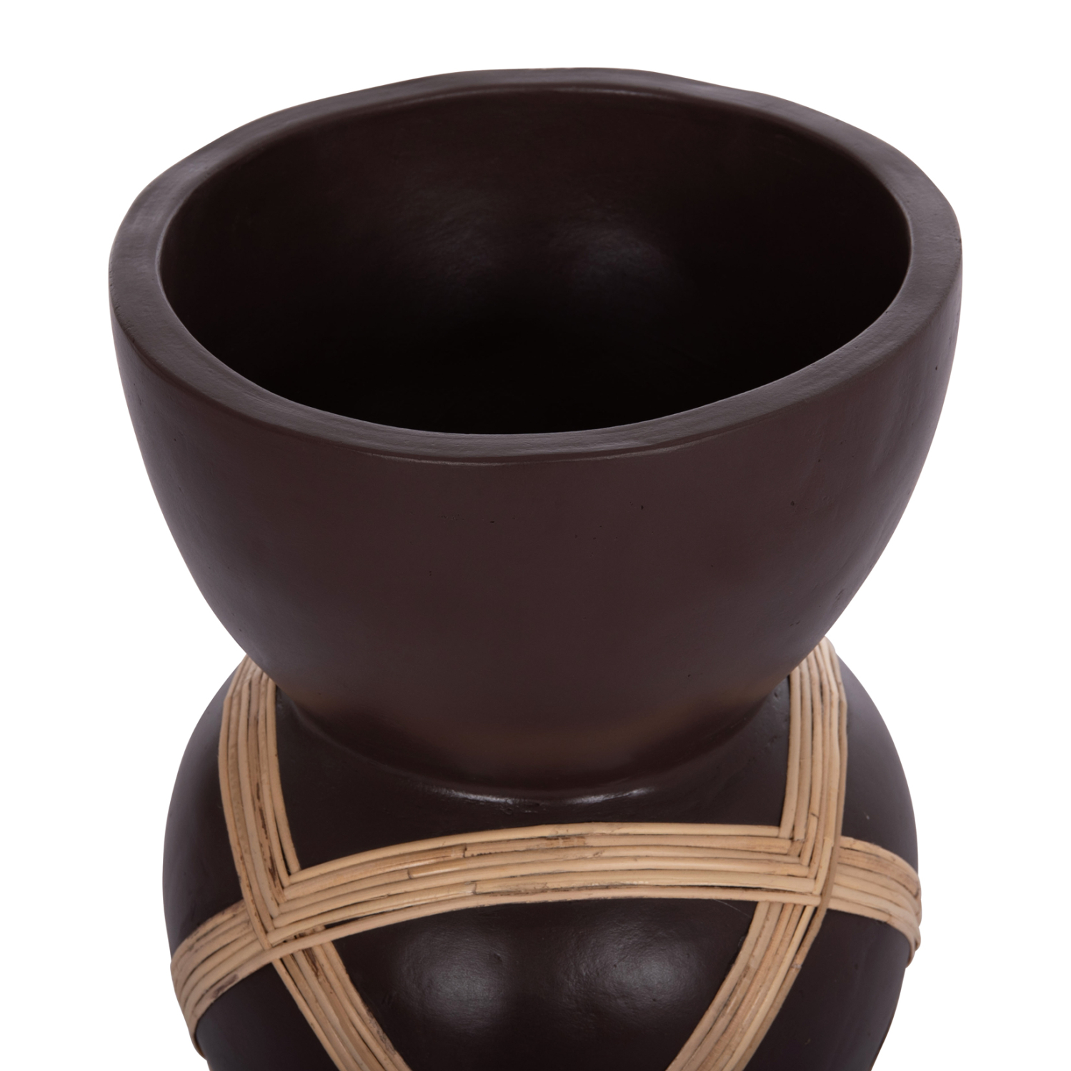 ΔΙΑΚΟΣΜΗΤΙΚΟ ΒΑΖΟ ΔΑΠΕΔΟΥ MAYNARD HM4672.07L TERRACOTTA ΣΟΚΟΛΑΤΙ-RATTAN Φ32x62.5Υεκ