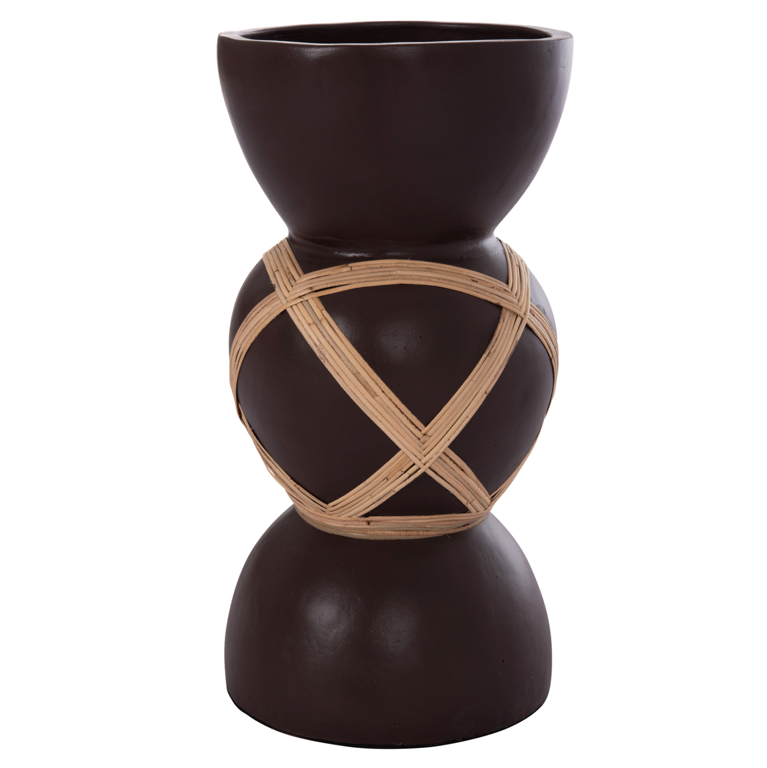 ΔΙΑΚΟΣΜΗΤΙΚΟ ΒΑΖΟ ΔΑΠΕΔΟΥ MAYNARD HM4672.07L TERRACOTTA ΣΟΚΟΛΑΤΙ-RATTAN Φ32x62.5Υεκ