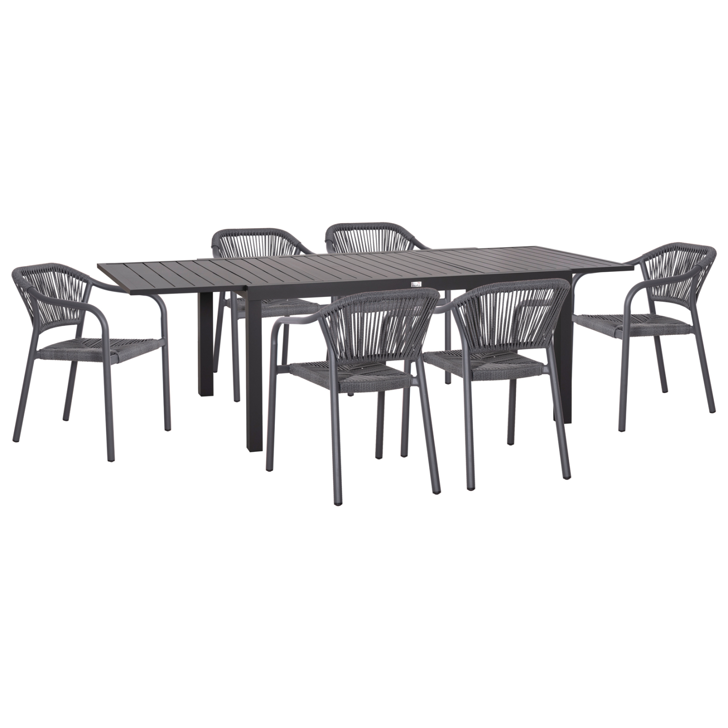 ΣΕΤ ΤΡΑΠΕΖΑΡΙΑΣ ΕΞ.ΧΩΡΟΥ 7ΤΜΧ KRUM HM21153 ΣΚΟΥΡΟ ΓΚΡΙ ΑΛΟΥΜΙΝΙΟ-P.E.TWISTED RATTAN