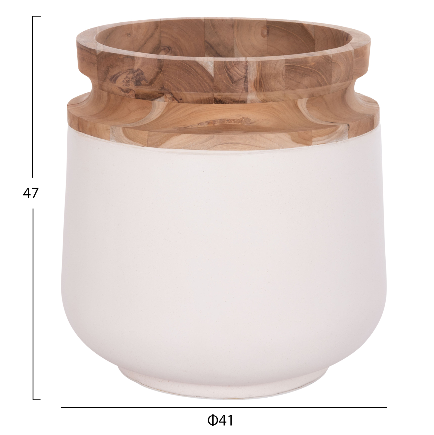 ΔΙΑΚΟΣΜΗΤΙΚΟ ΒΑΖΟ ΔΑΠΕΔΟΥ LINTER HM4662.02L FIBER CEMENT ΛΕΥΚΟ--ΞΥΛΟ ΤΕΑΚ Φ41x47Υεκ.