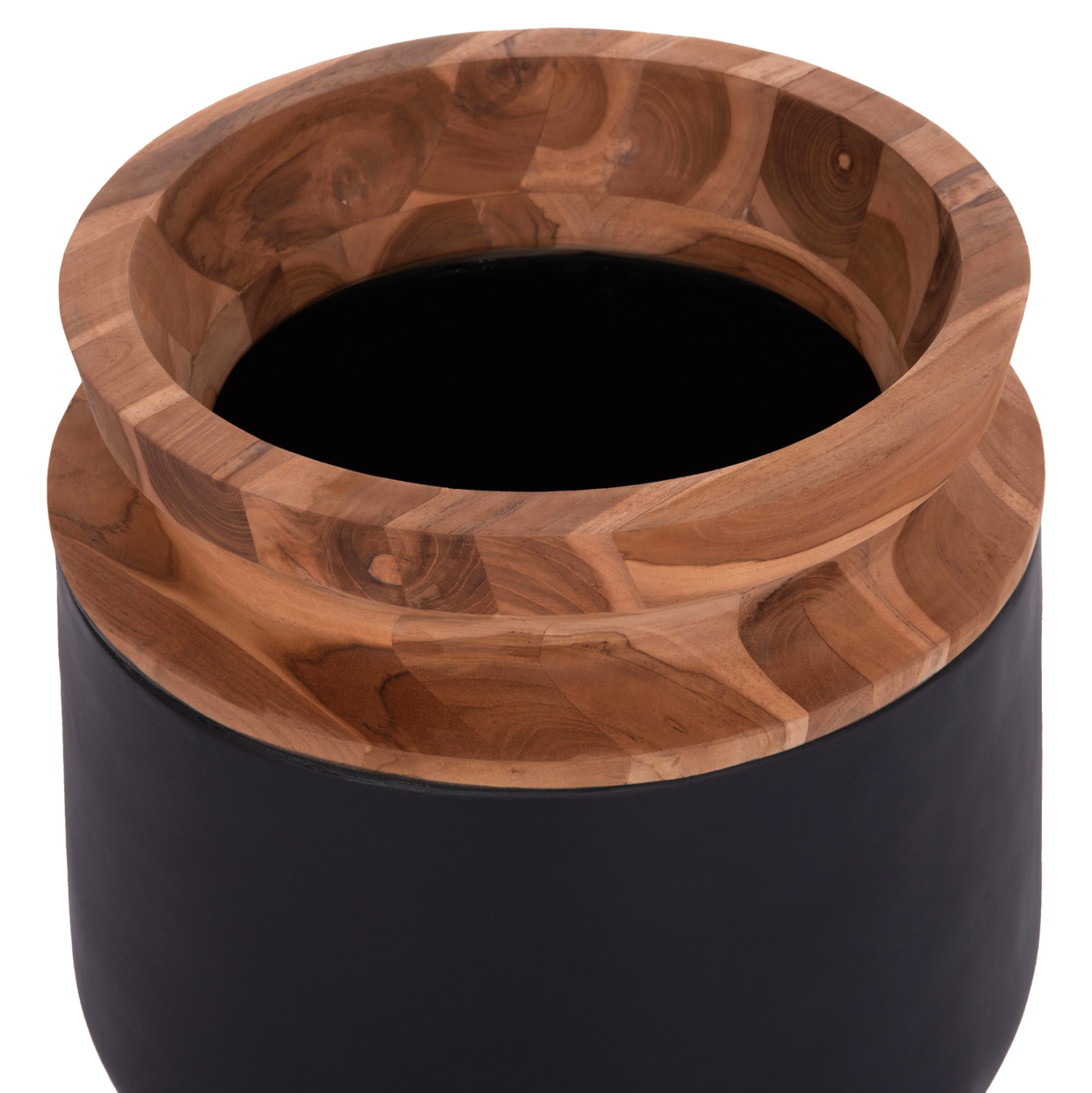 ΔΙΑΚΟΣΜΗΤΙΚΟ ΒΑΖΟ ΔΑΠΕΔΟΥ LINTER HM4662.01L FIBER CEMENT ΜΑΥΡΟ--ΞΥΛΟ ΤΕΑΚ Φ41x47Υεκ.