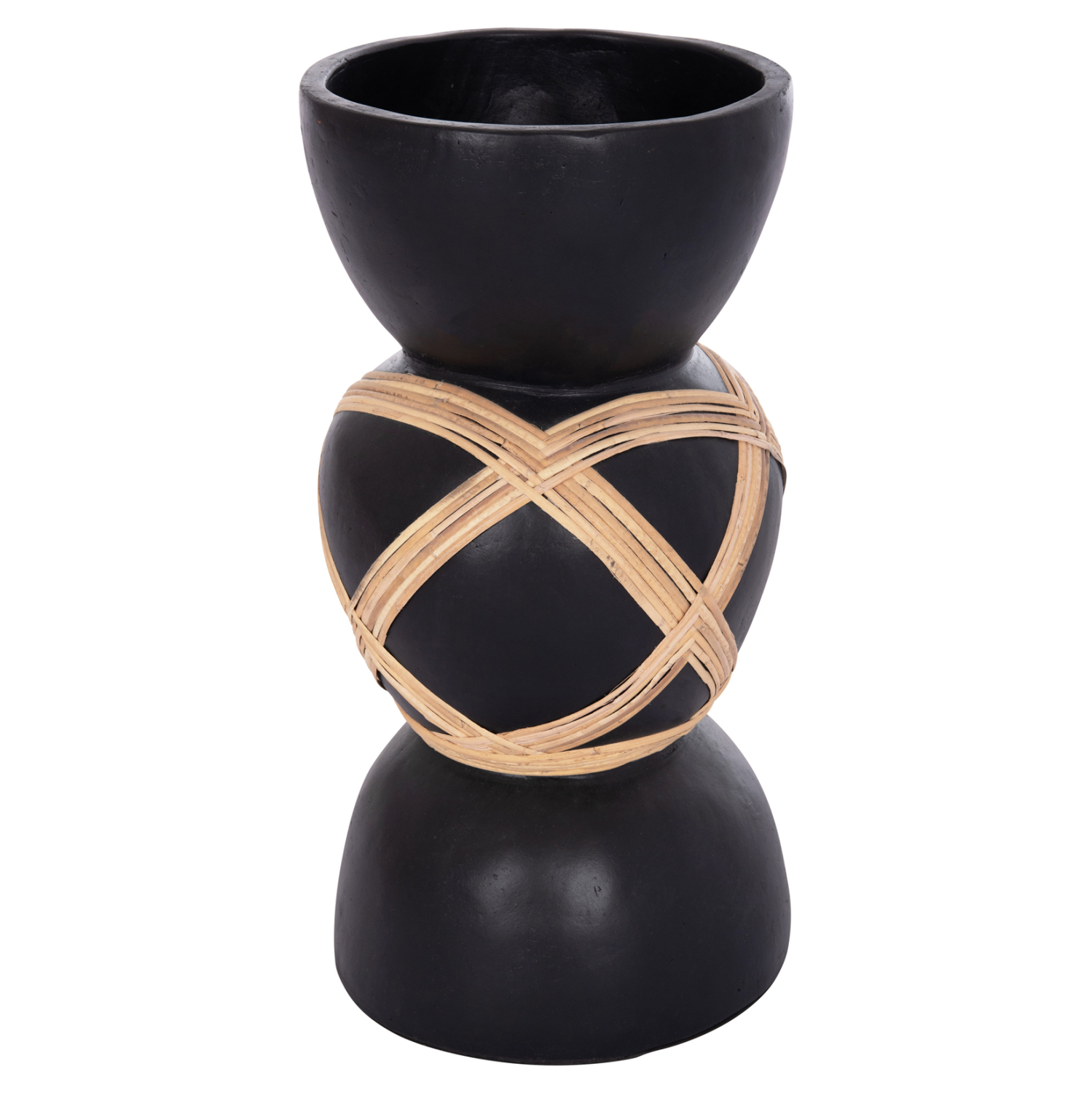 ΔΙΑΚΟΣΜΗΤΙΚΟ ΒΑΖΟ ΔΑΠΕΔΟΥ MAYNARD HM4672.01L TERRACOTTA ΜΑΥΡΟ-RATTAN Φ32x62.5Υεκ