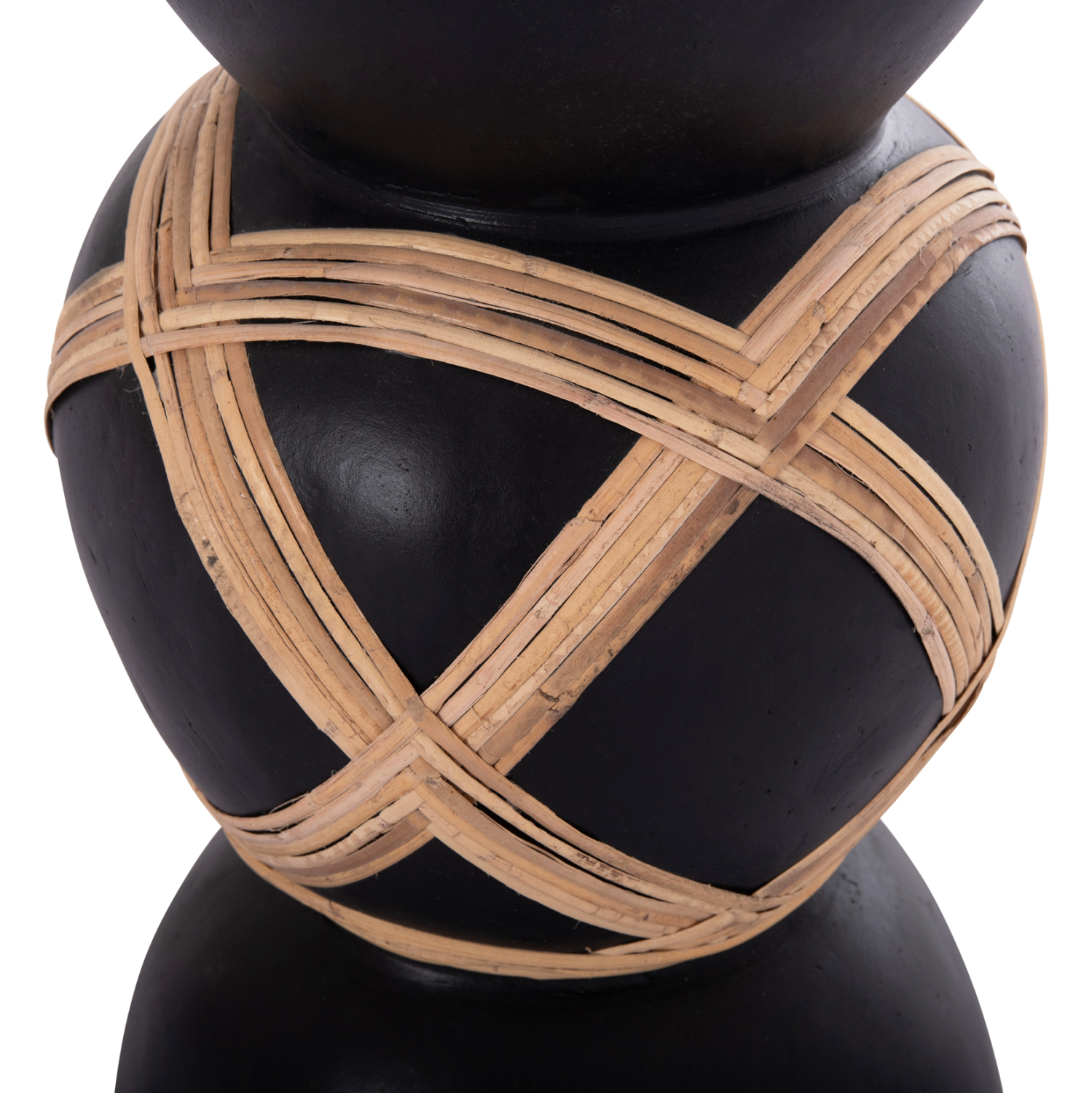 ΔΙΑΚΟΣΜΗΤΙΚΟ ΒΑΖΟ ΔΑΠΕΔΟΥ MAYNARD HM4672.01L TERRACOTTA ΜΑΥΡΟ-RATTAN Φ32x62.5Υεκ