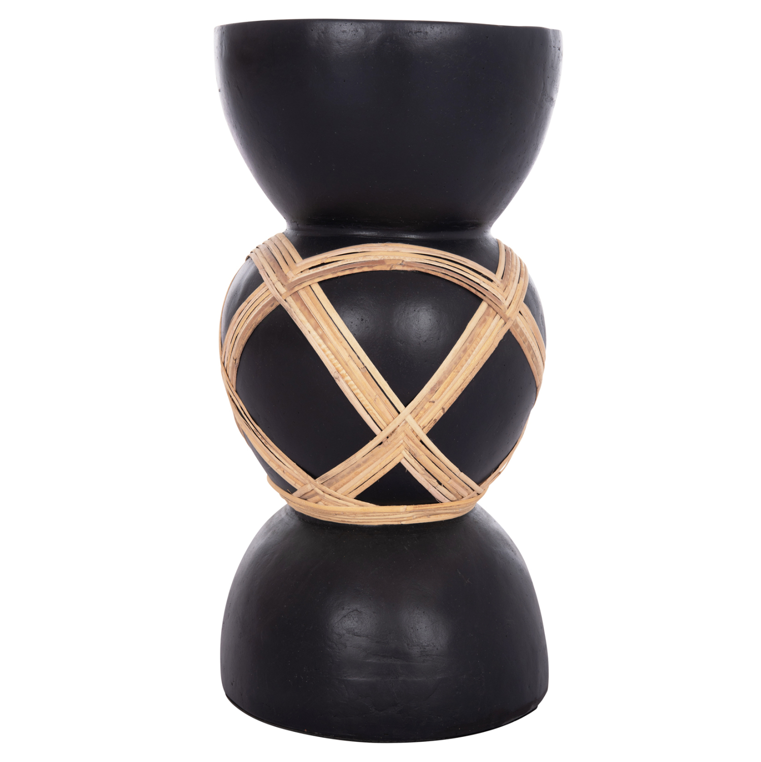 ΔΙΑΚΟΣΜΗΤΙΚΟ ΒΑΖΟ ΔΑΠΕΔΟΥ MAYNARD HM4672.01L TERRACOTTA ΜΑΥΡΟ-RATTAN Φ32x62.5Υεκ