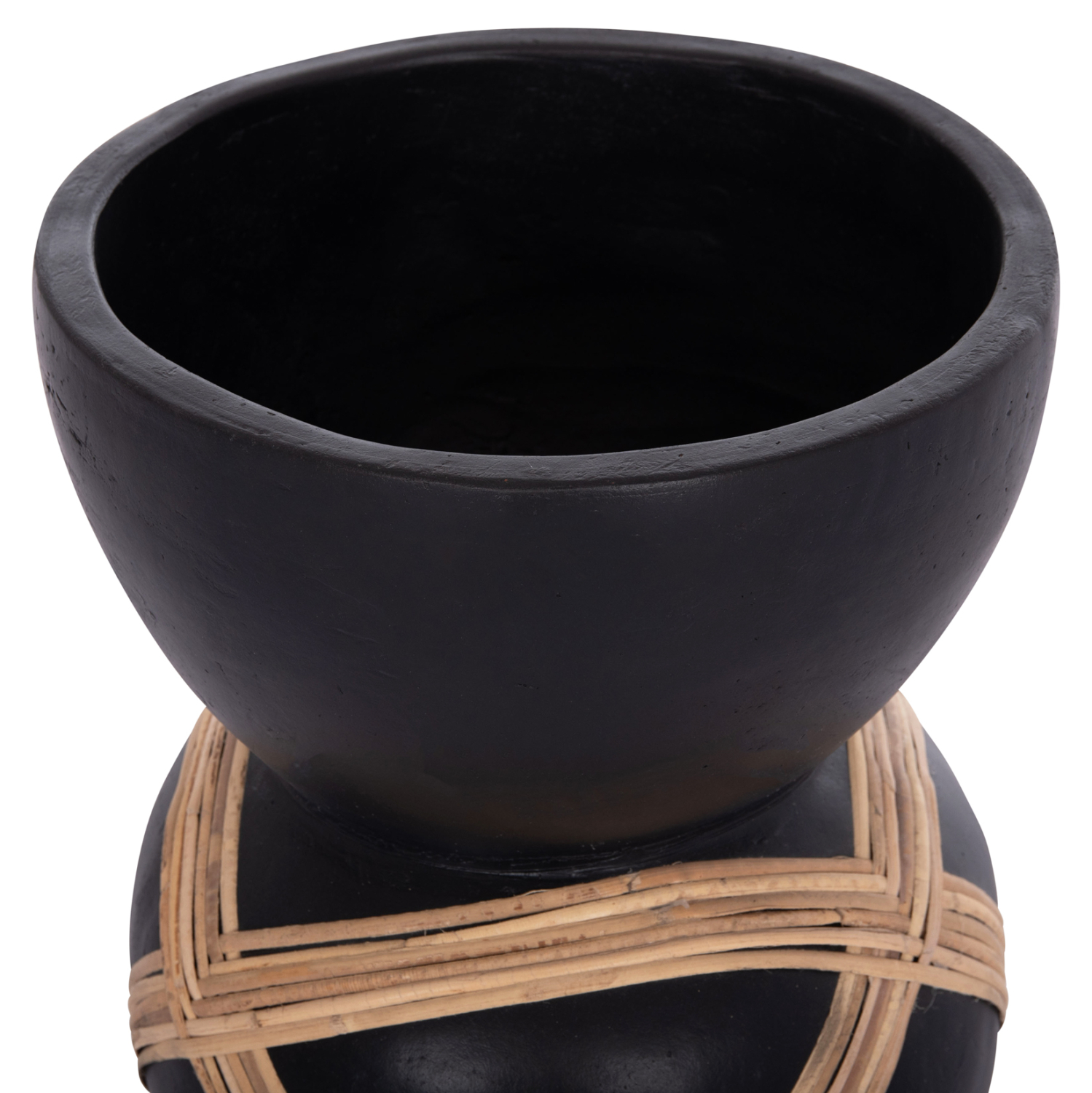 ΔΙΑΚΟΣΜΗΤΙΚΟ ΒΑΖΟ ΔΑΠΕΔΟΥ MAYNARD HM4672.01L TERRACOTTA ΜΑΥΡΟ-RATTAN Φ32x62.5Υεκ