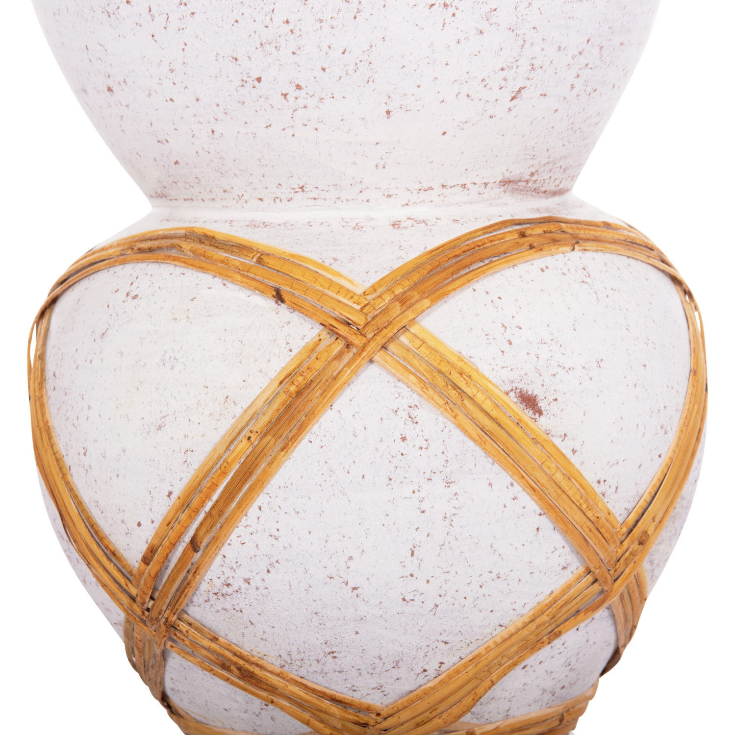 ΔΙΑΚΟΣΜΗΤΙΚΟ ΒΑΖΟ ΔΑΠΕΔΟΥ MAYNARD HM4672.02S TERRACOTTA ΛΕΥΚΟ--RATTAN Φ27.5x50Υεκ