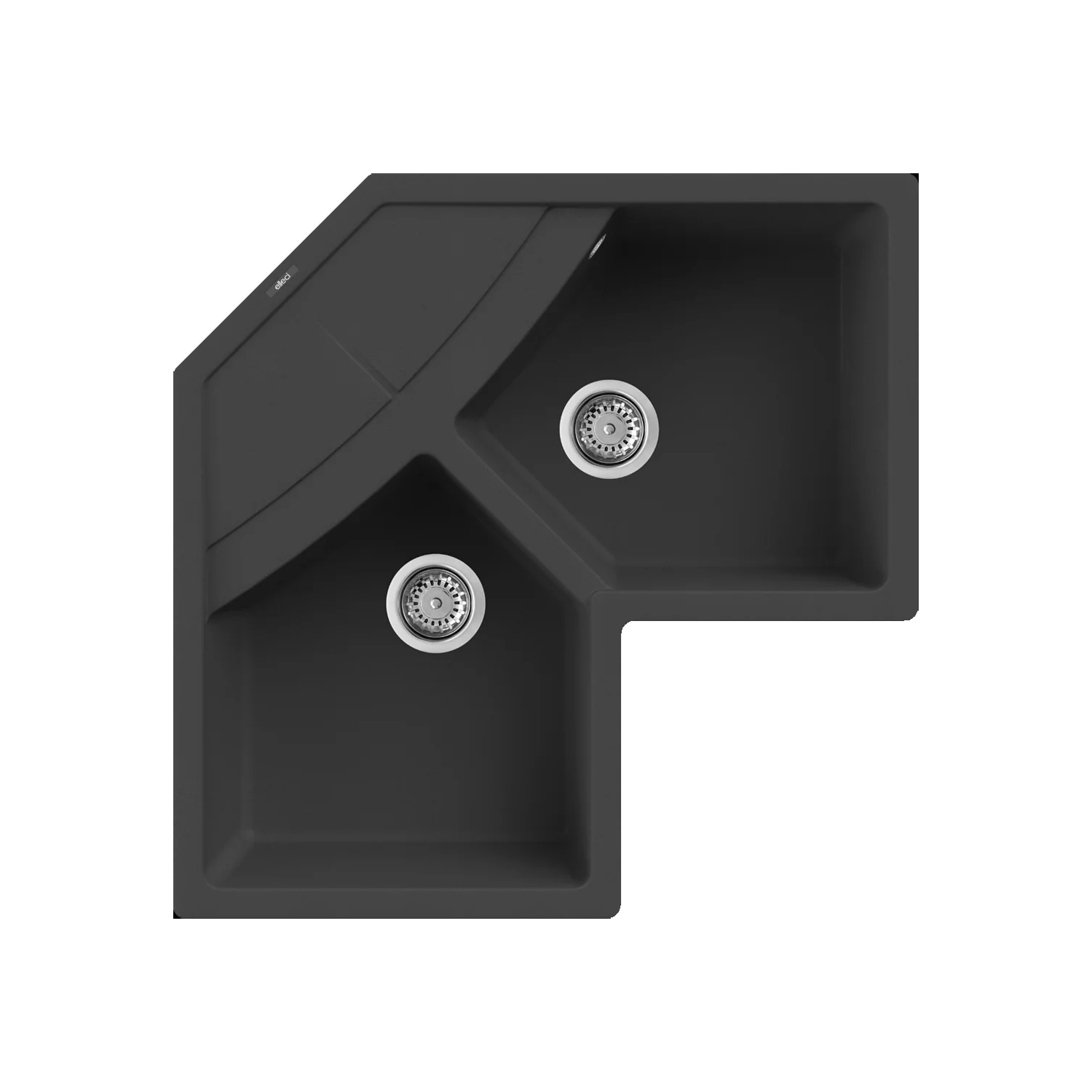 Νεροχύτης κουζίνας UNICO Corner Nero 40 ELLECI 83x83cm