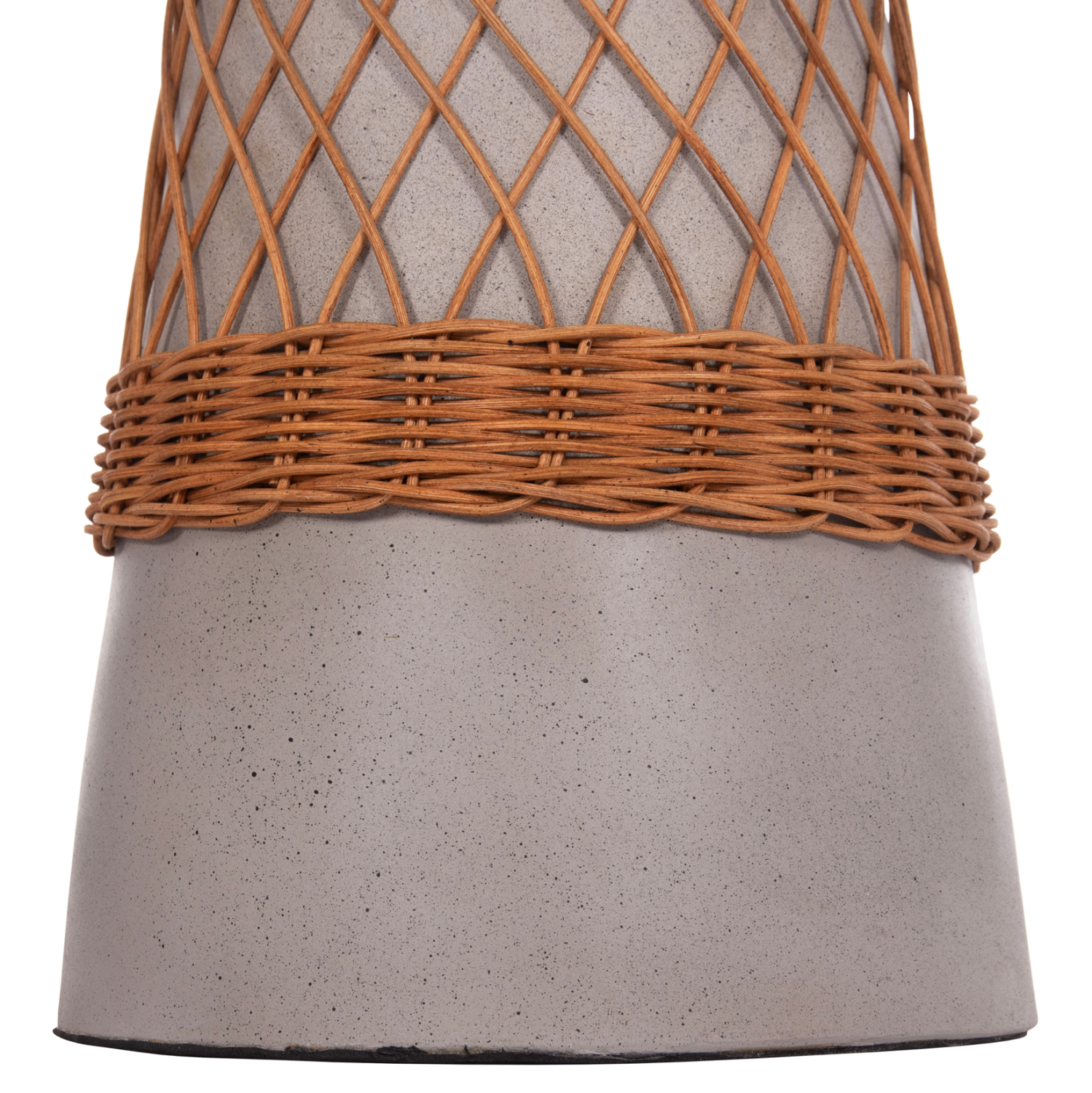 ΒΟΗΘΗΤΙΚΟ ΤΡΑΠΕΖΙ ΣΤΡΟΓΓΥΛΟ DELIA HM18167.03 FIBER CEMENT ΓΚΡΙ & RATTAN Φ40x45Υεκ