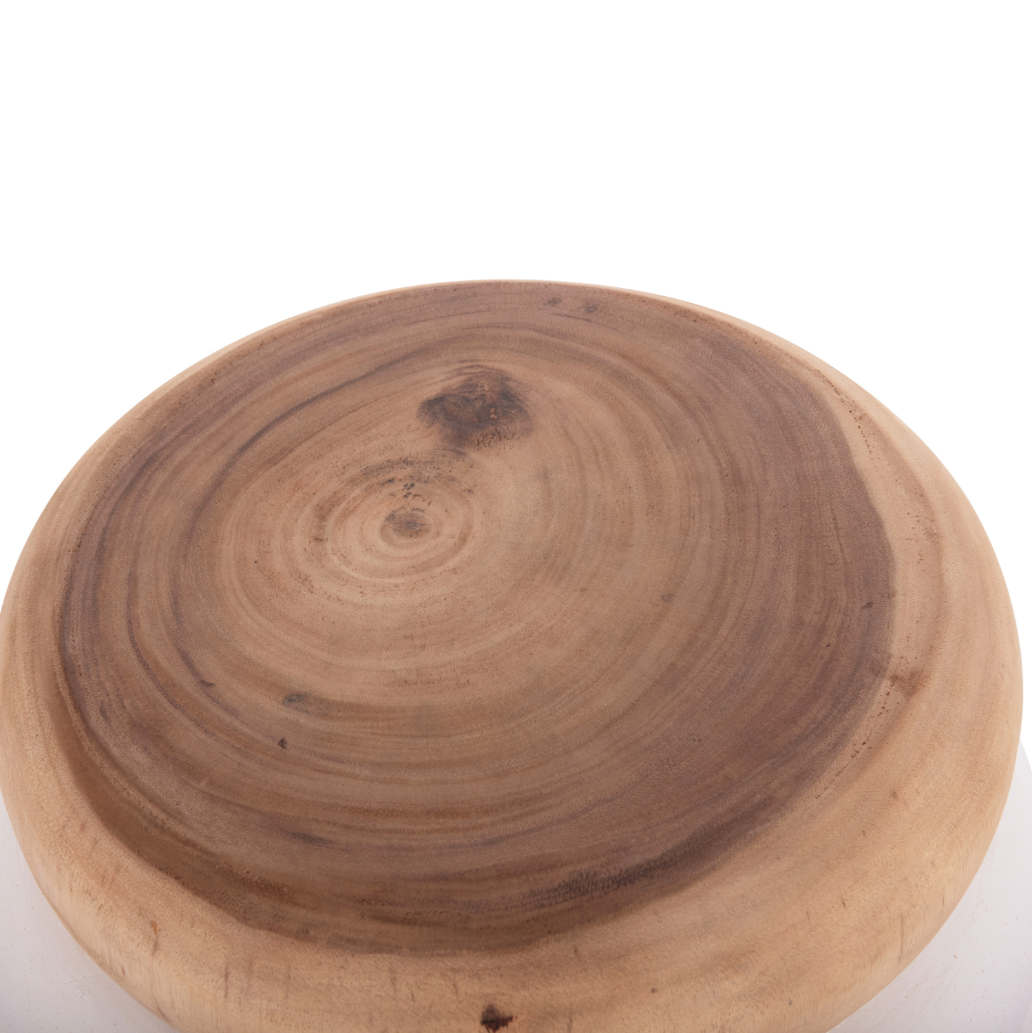 ΣΚΑΜΠΟ PUFFAT HM18172.02 FIBER CEMENT ΛΕΥΚΟ- ΞΥΛΟ TEAK TOP Φ45x46Υεκ.