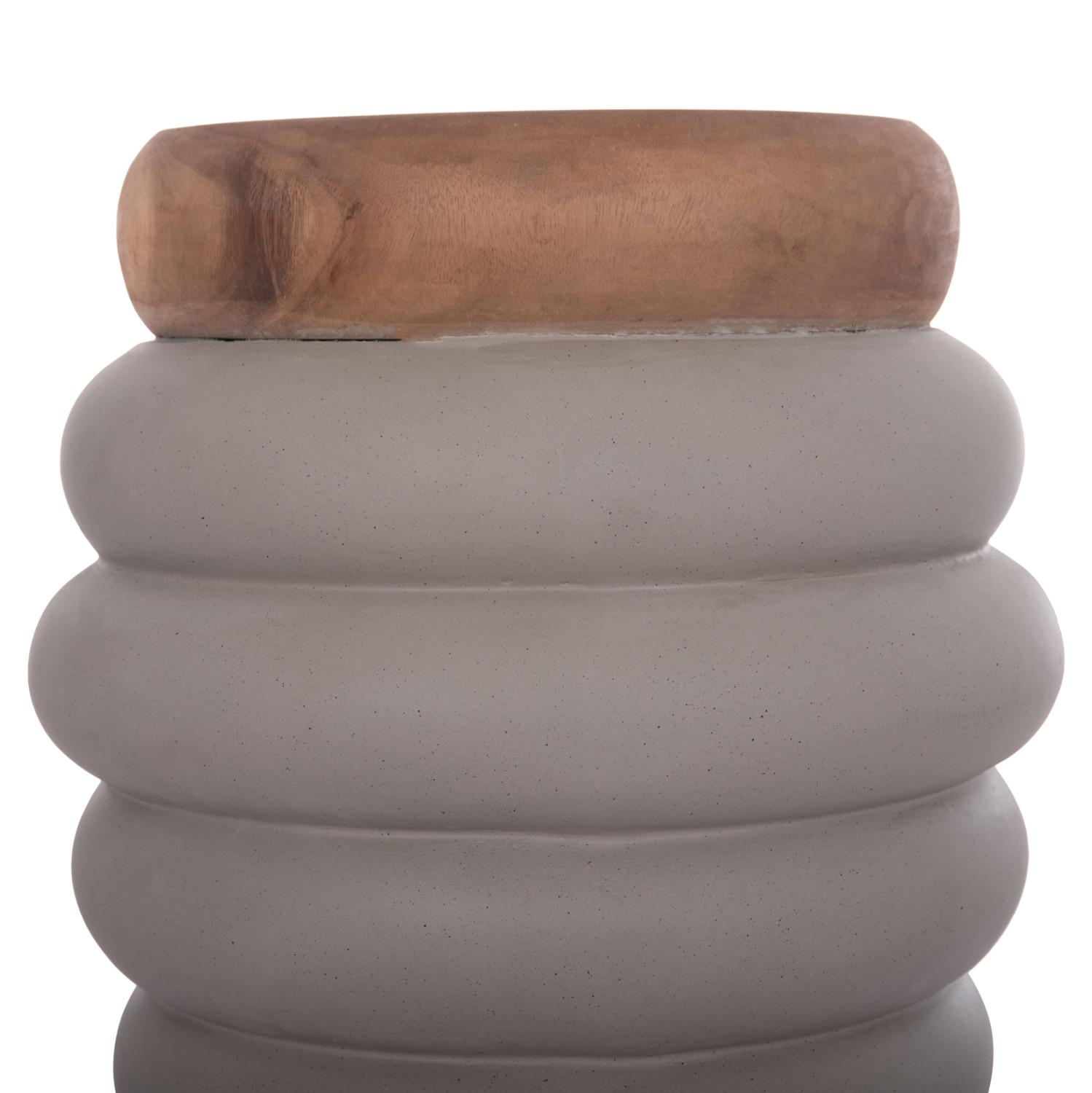 ΣΚΑΜΠΟ PUFFAT HM18172.03 FIBER CEMENT ΓΚΡΙ- ΞΥΛΟ TEAK TOP Φ45x46Υεκ.