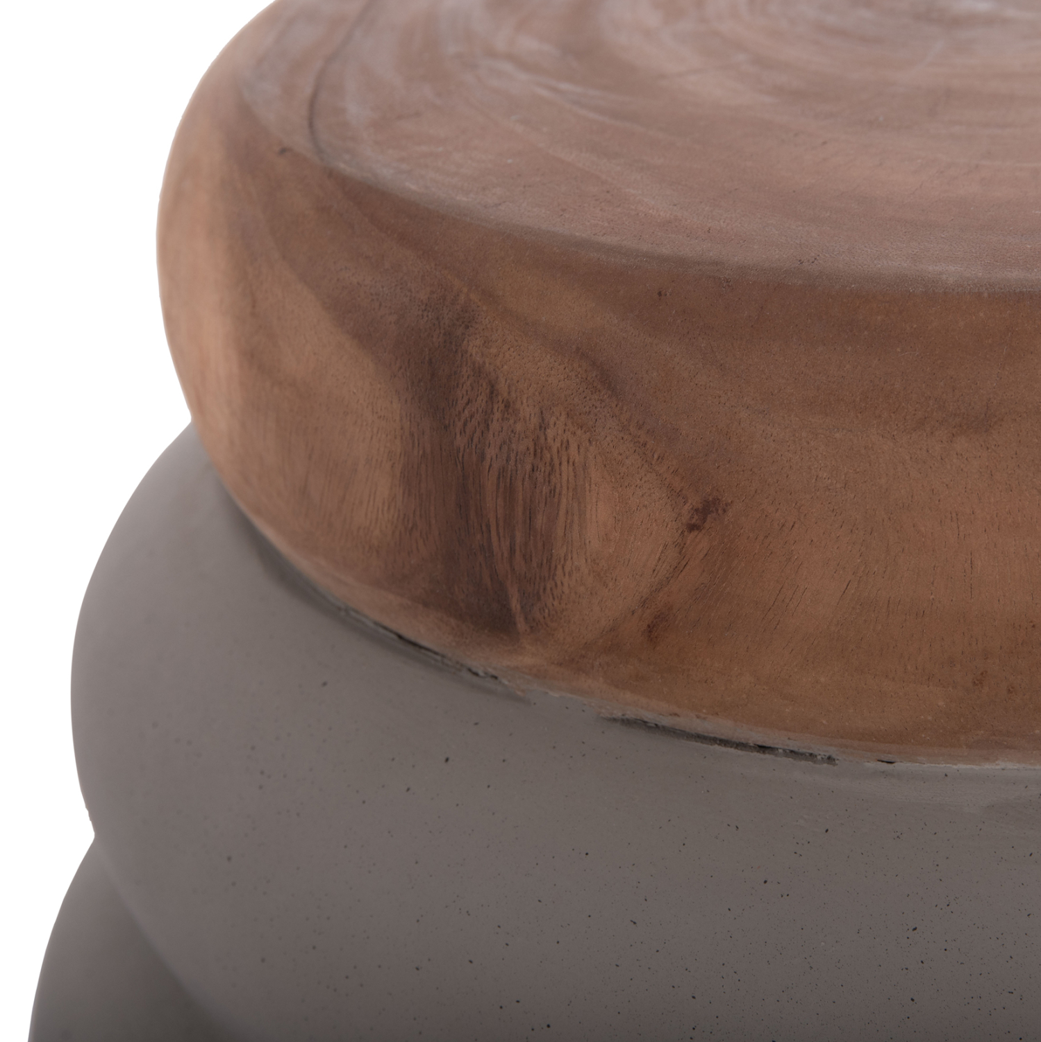 ΣΚΑΜΠΟ PUFFAT HM18172.03 FIBER CEMENT ΓΚΡΙ- ΞΥΛΟ TEAK TOP Φ45x46Υεκ.